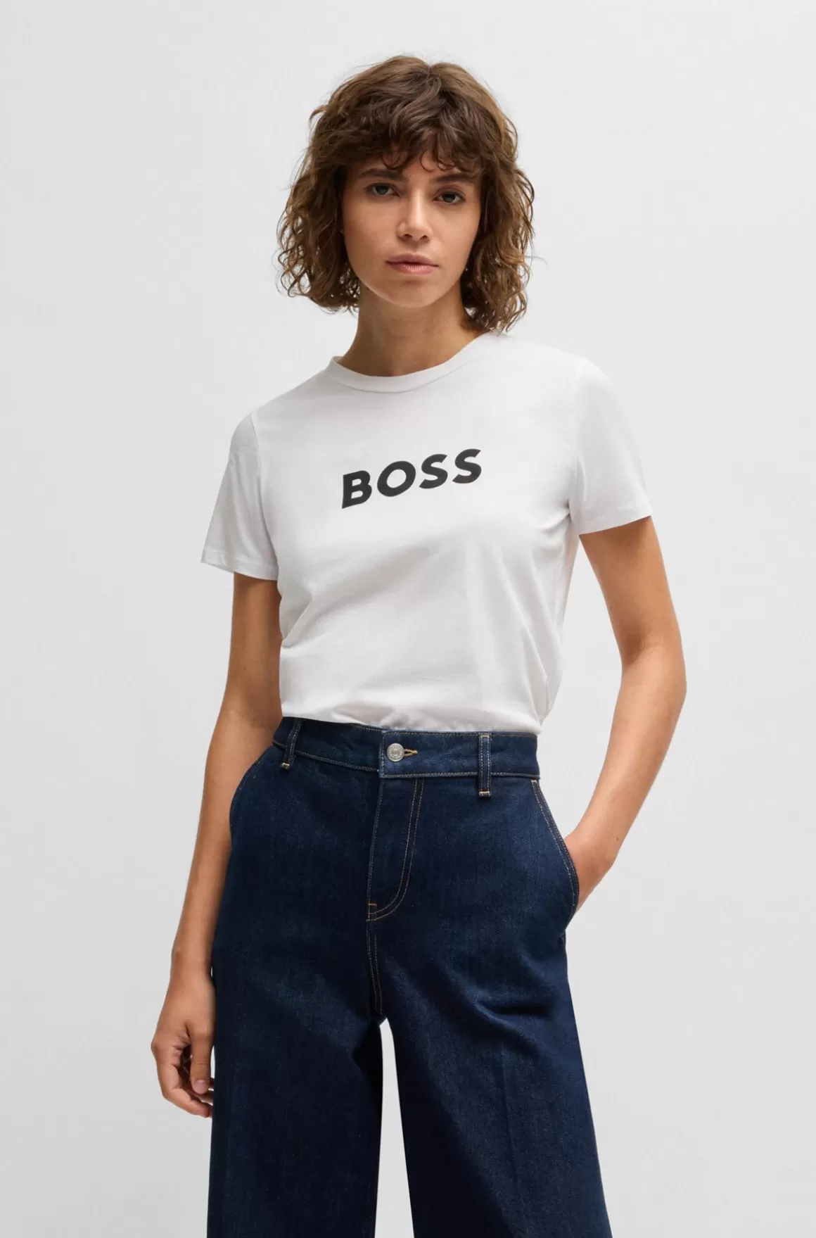 HUGO BOSS T-shirt I Bomuldsjersey Med Logo I Kontrastfarve