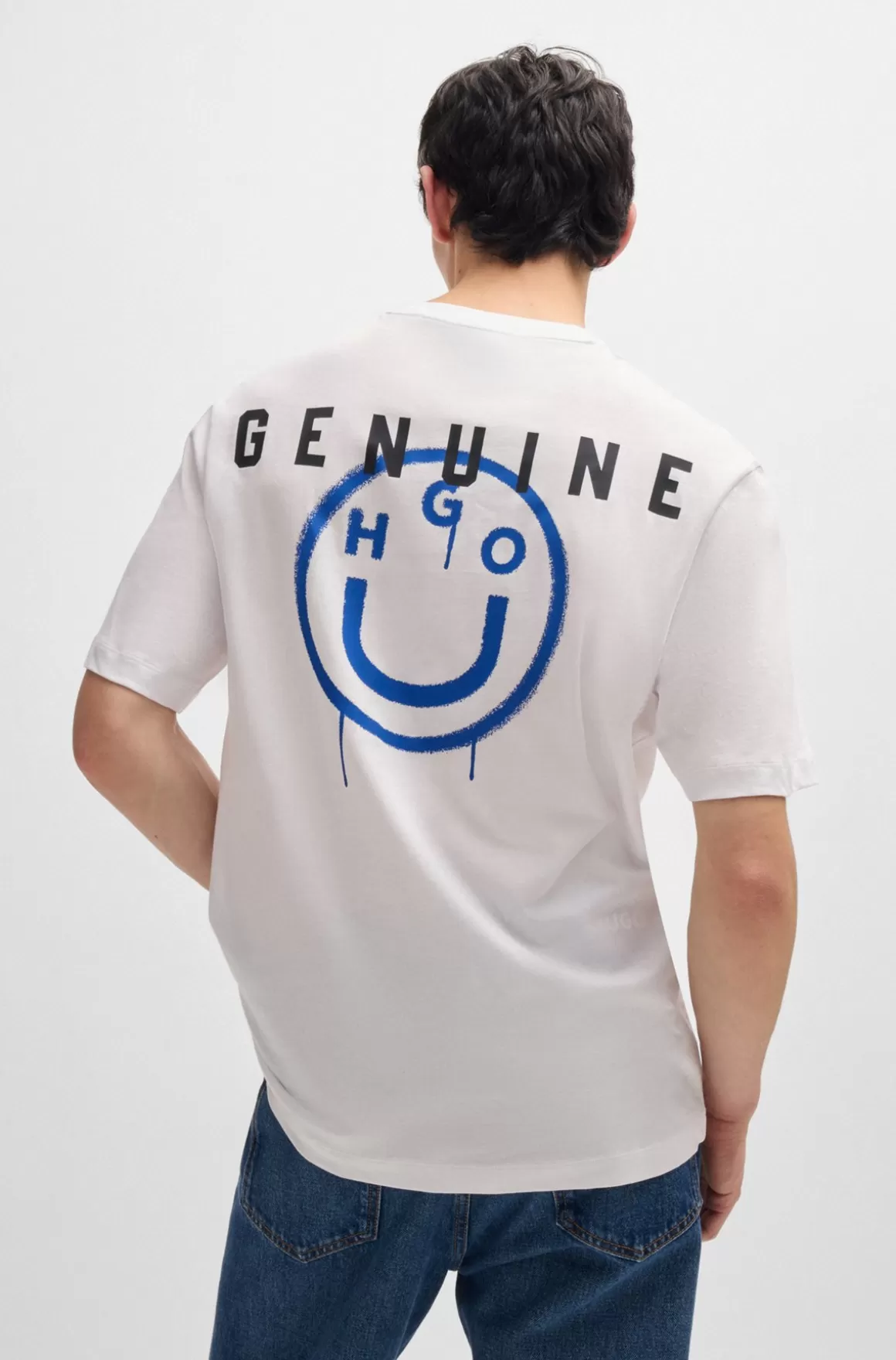 HUGO BOSS T-shirt I Bomuldsjersey Med Logoer