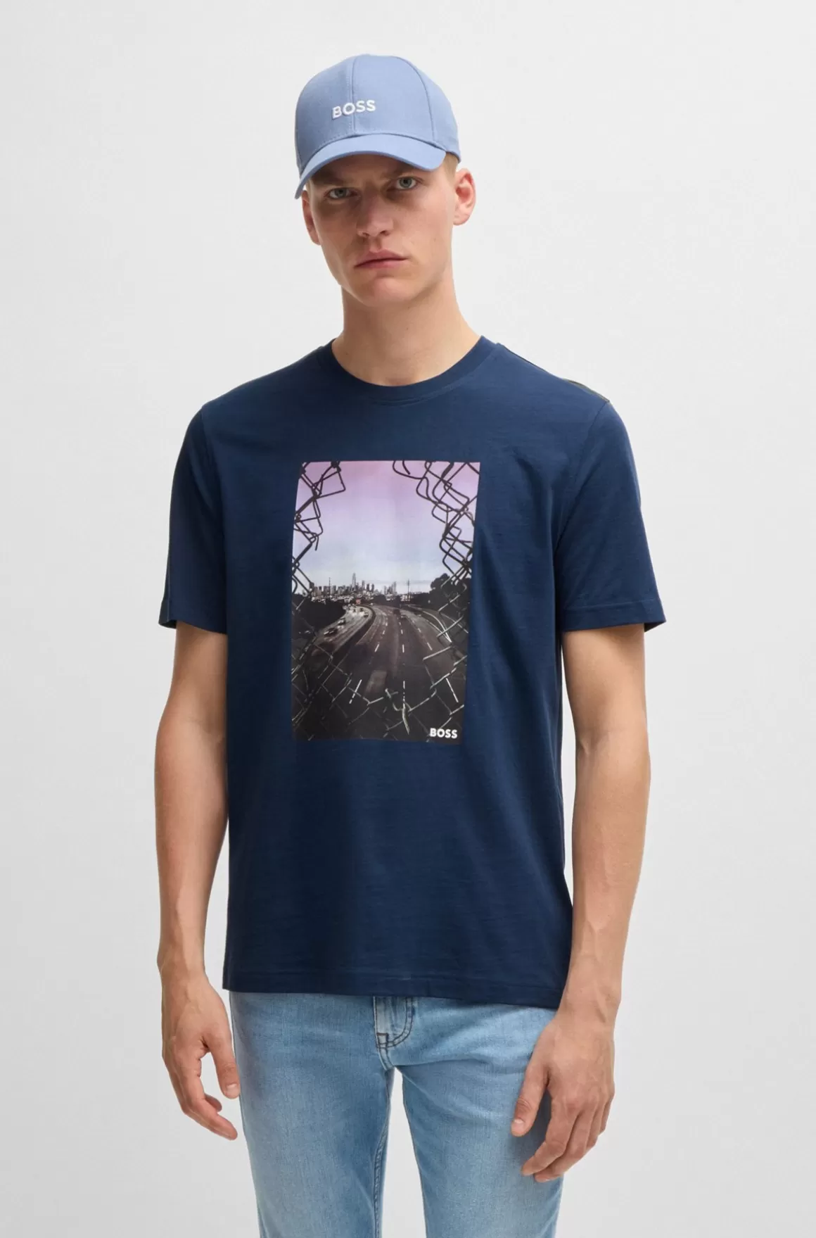 HUGO BOSS T-shirt I Bomuldsjersey Med Logografik