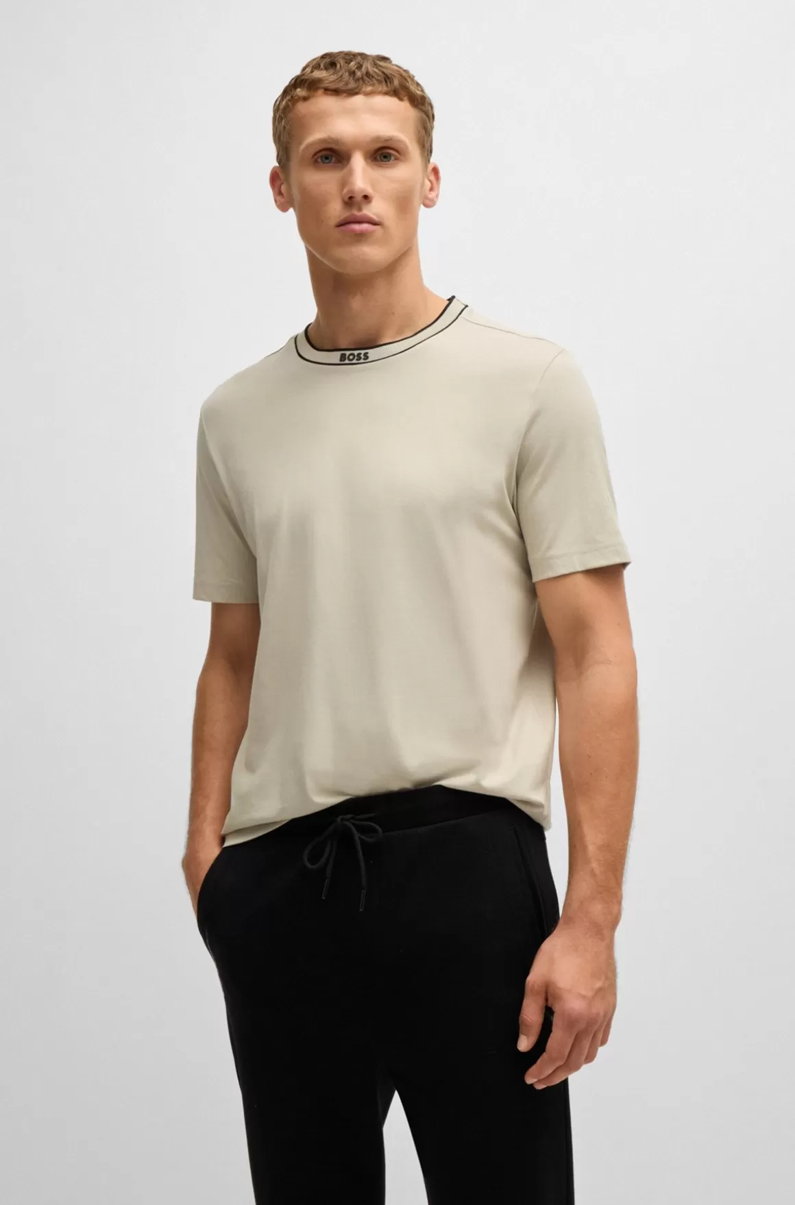 HUGO BOSS T-shirt I Bomuldsjersey Med Logokrave