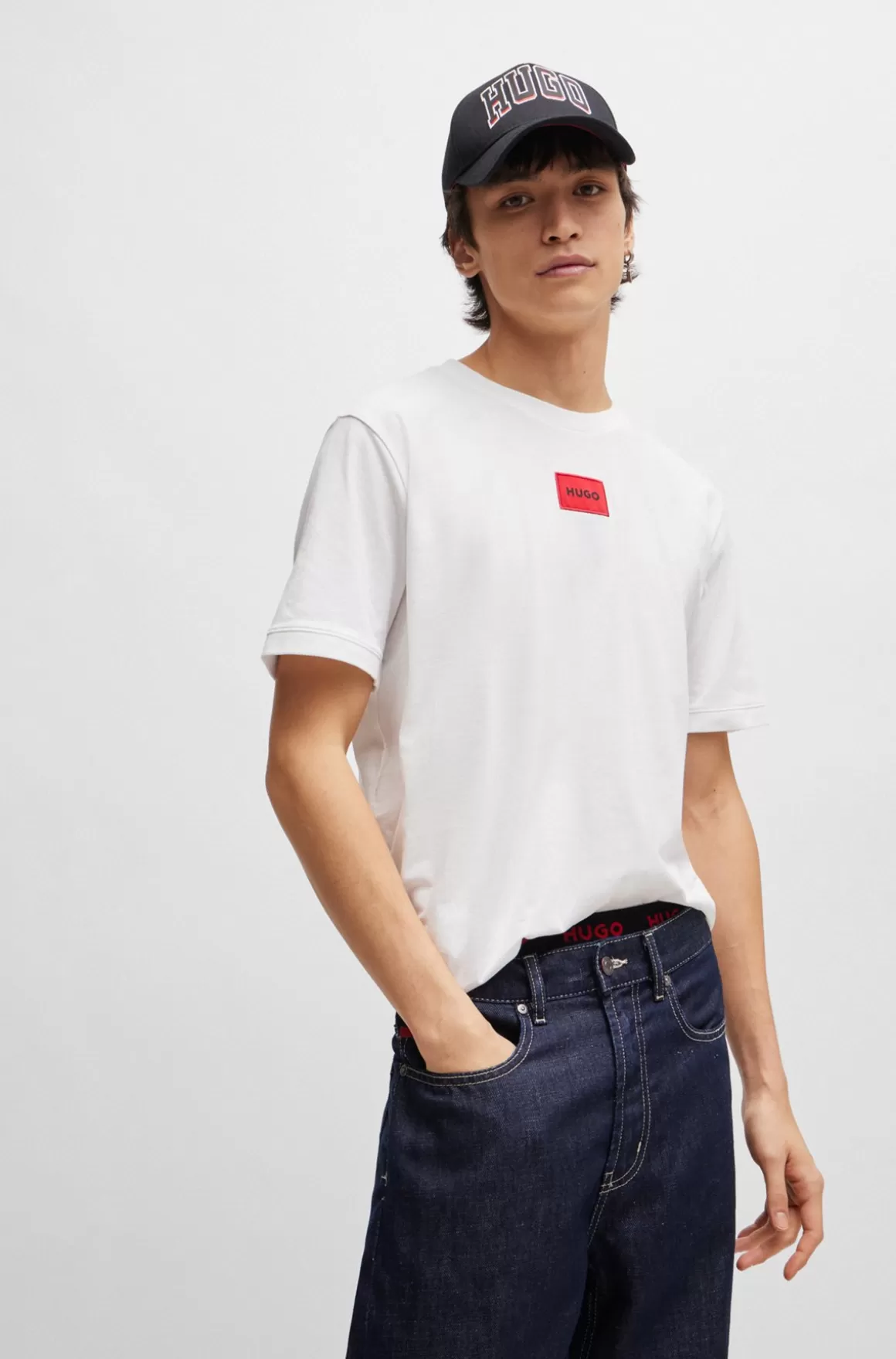 HUGO BOSS T-shirt I Bomuldsjersey Med Logomærkat