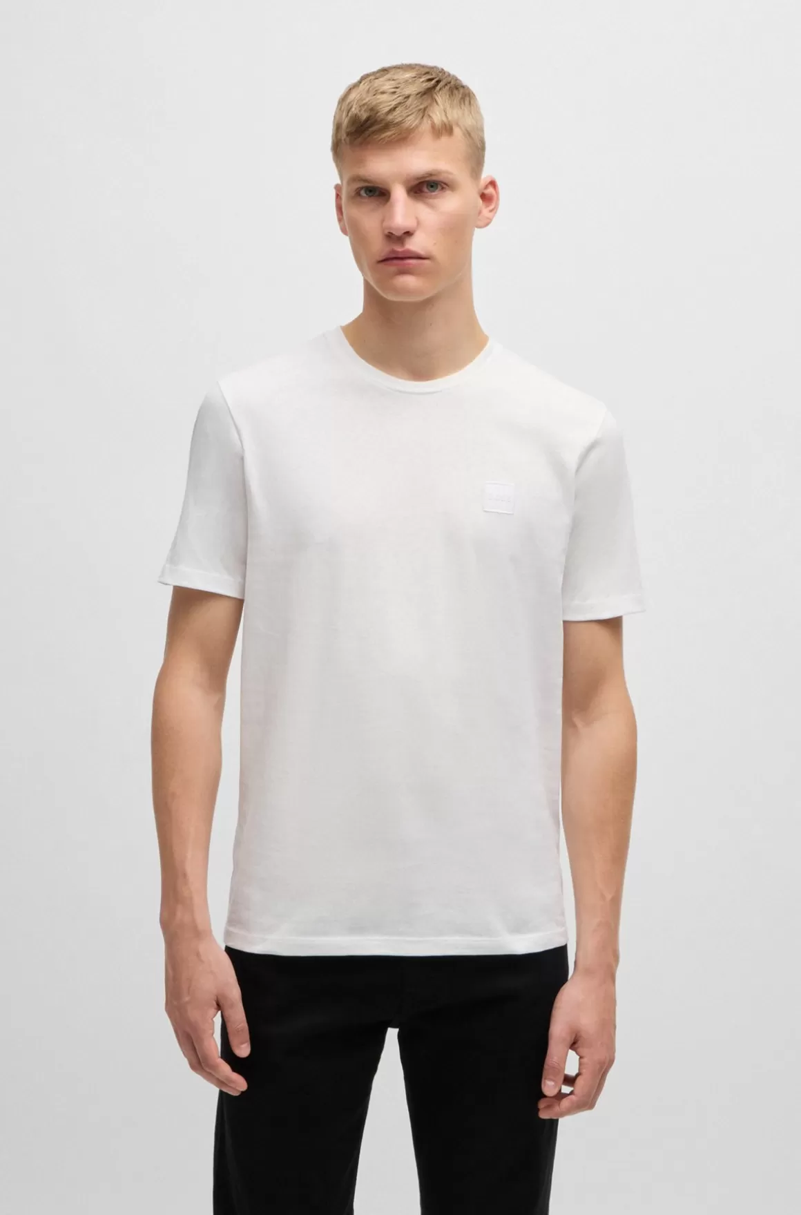 HUGO BOSS T-shirt I Bomuldsjersey Med Logomærke