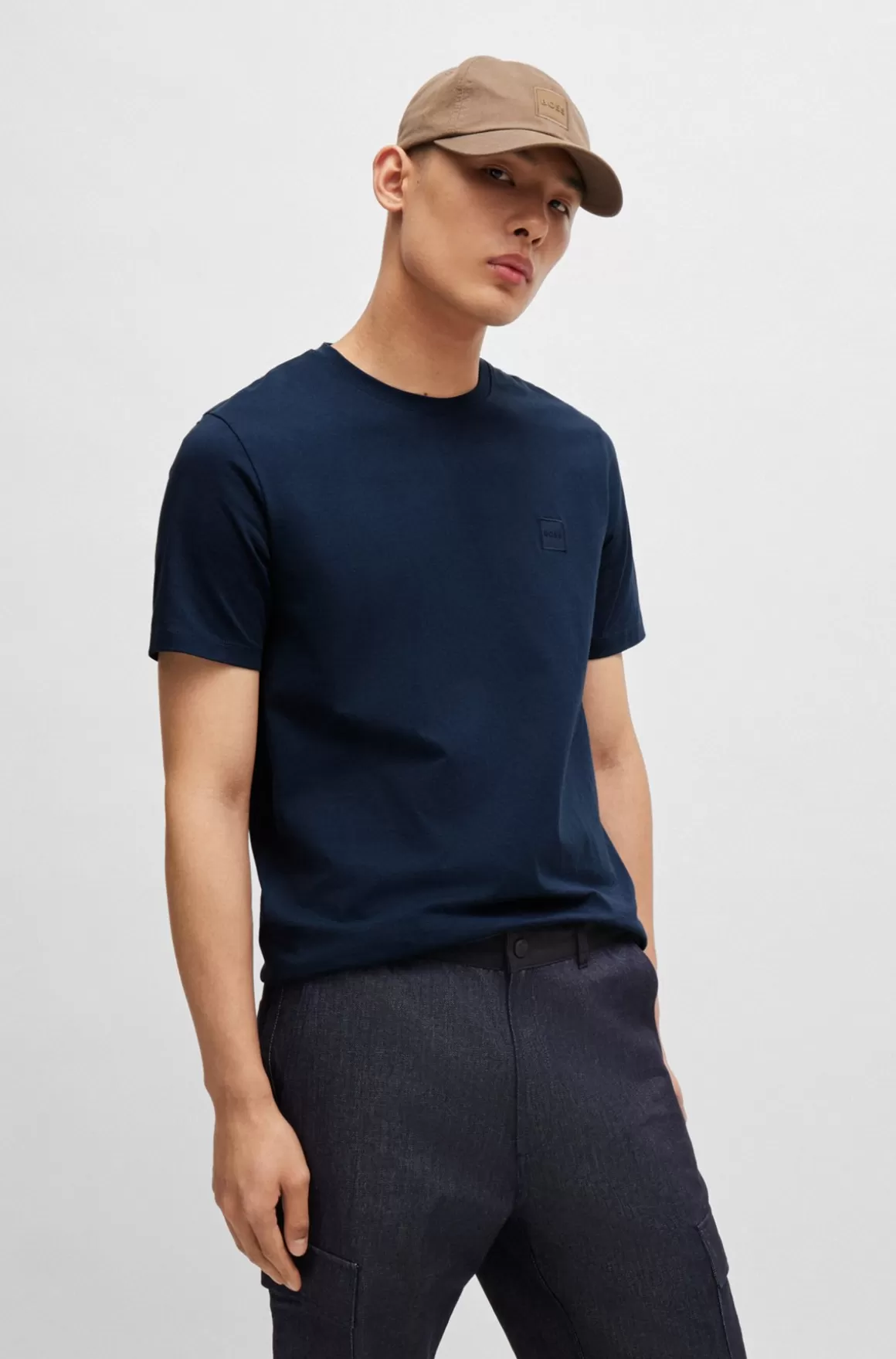 HUGO BOSS T-shirt I Bomuldsjersey Med Logomærke
