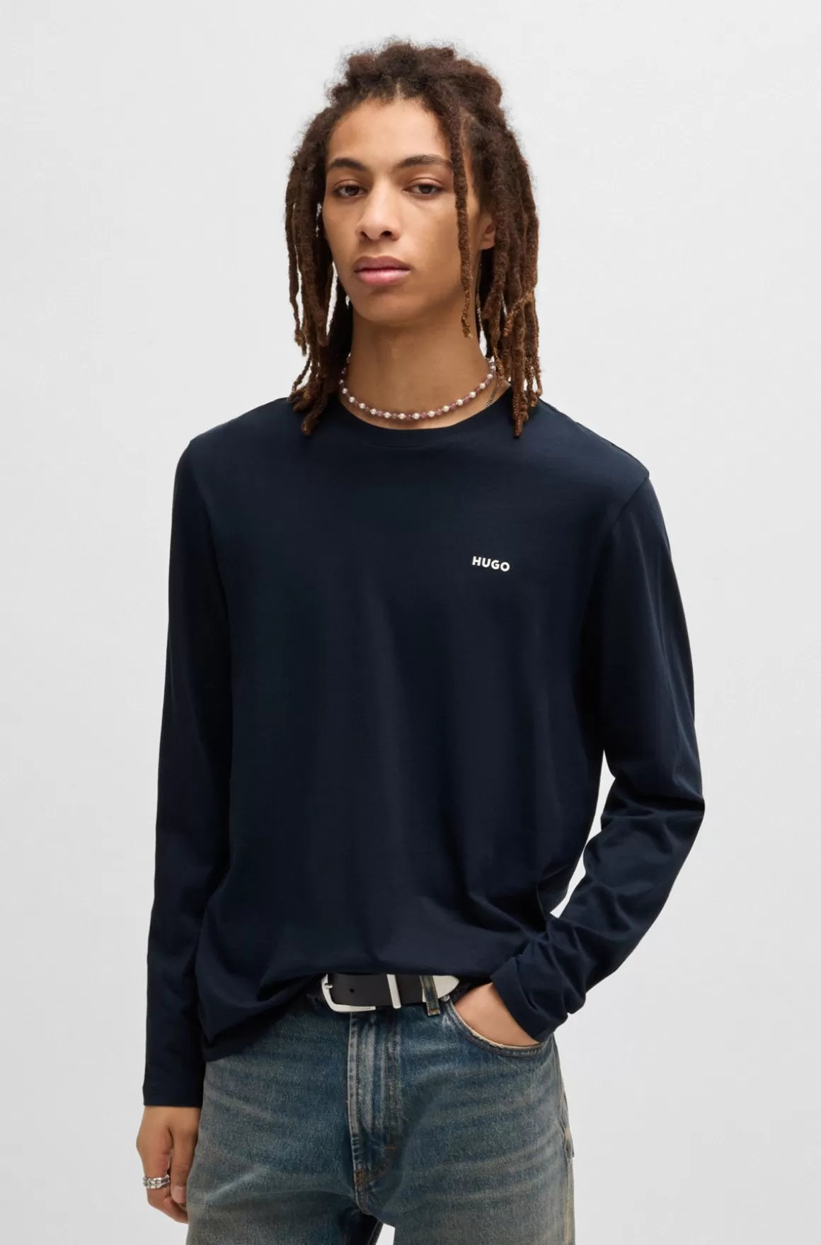 HUGO BOSS T-shirt I Bomuldsjersey Med Logoprint