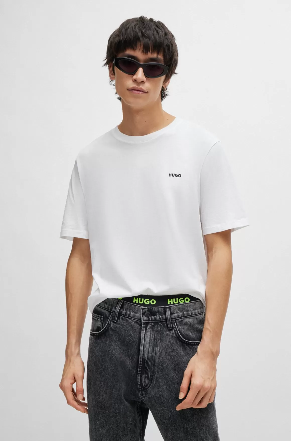 HUGO BOSS T-shirt I Bomuldsjersey Med Logotryk