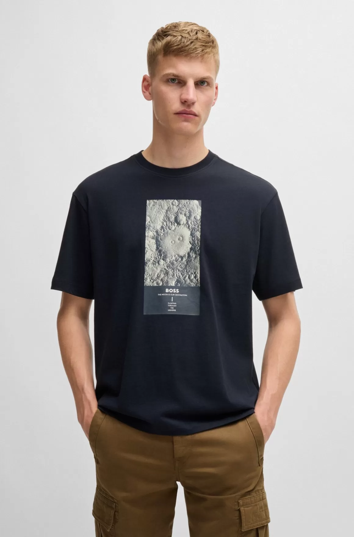 HUGO BOSS T-shirt I Bomuldsjersey Med Relaxed Fit Og Sæsonens Grafik