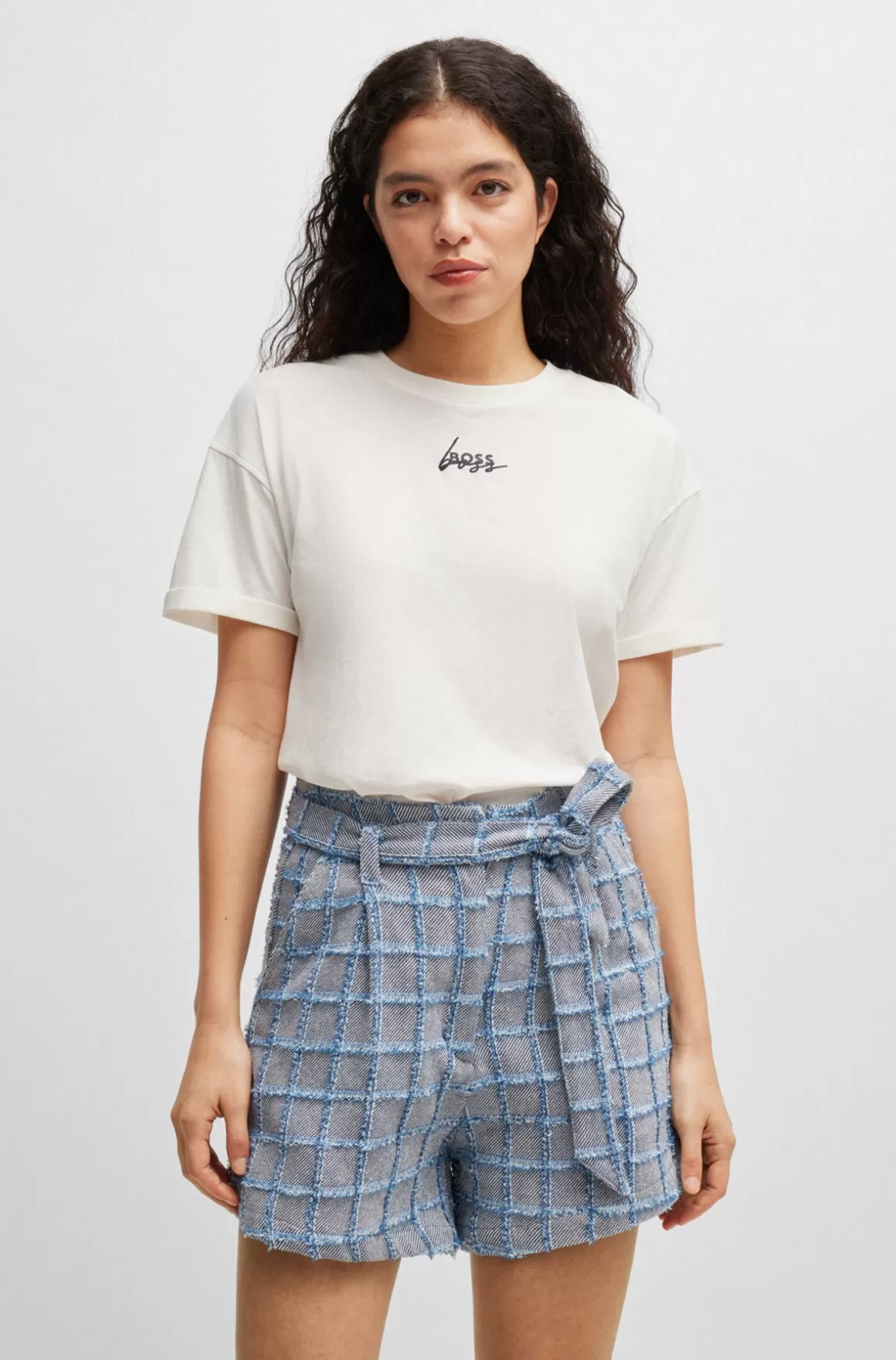 HUGO BOSS T-shirt I Bomuldsjersey Med Signaturprint