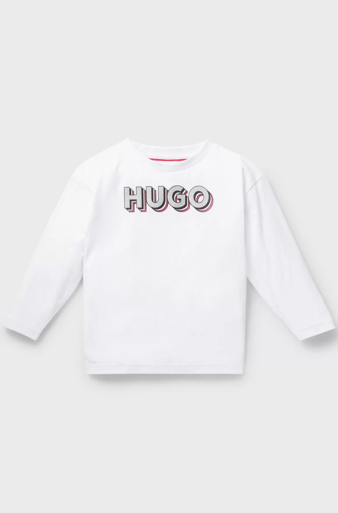 Børn HUGO BOSS T-shirt Med Lange ærmer Til Børn I Bomuld Med Glitterlogo