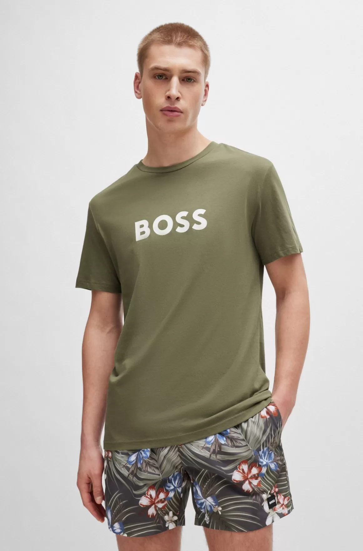 HUGO BOSS T-shirt Med Regular Fit I Bomuldsjersey Med SPF 50+
