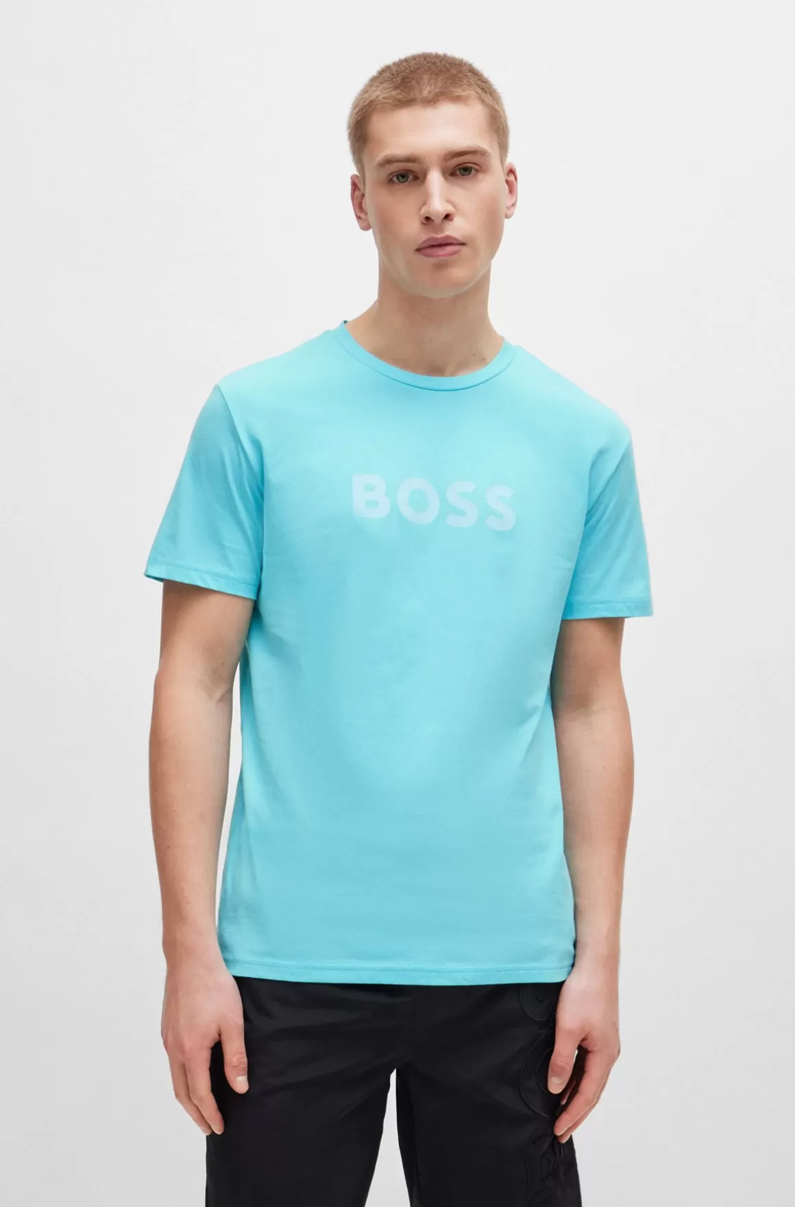 HUGO BOSS T-shirt Med Regular Fit I Bomuldsjersey Med SPF 50+