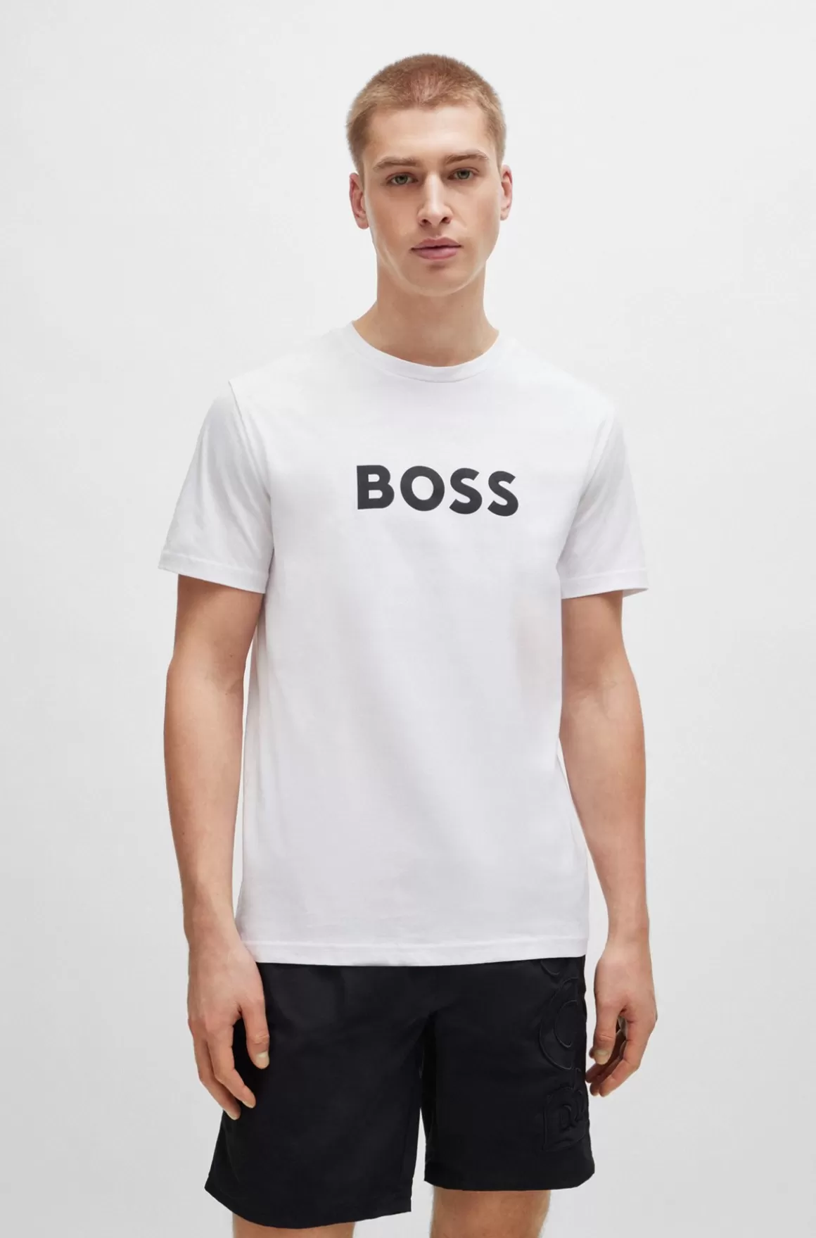 HUGO BOSS T-shirt Med Regular Fit I Bomuldsjersey Med SPF 50+