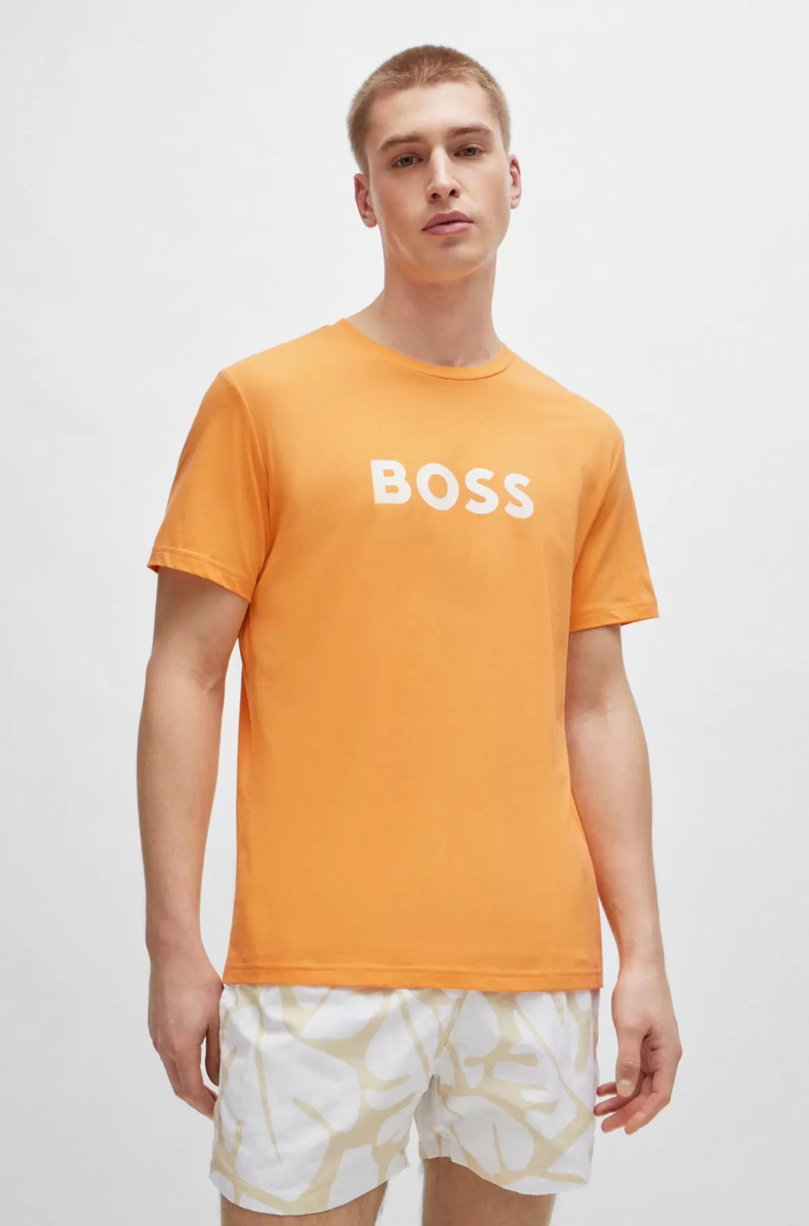 HUGO BOSS T-shirt Med Regular Fit I Bomuldsjersey Med SPF 50+