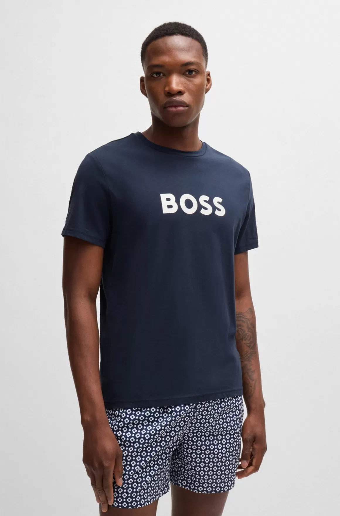 HUGO BOSS T-shirt Med Regular Fit I Bomuldsjersey Med UV-beskyttelse På Faktor 50+