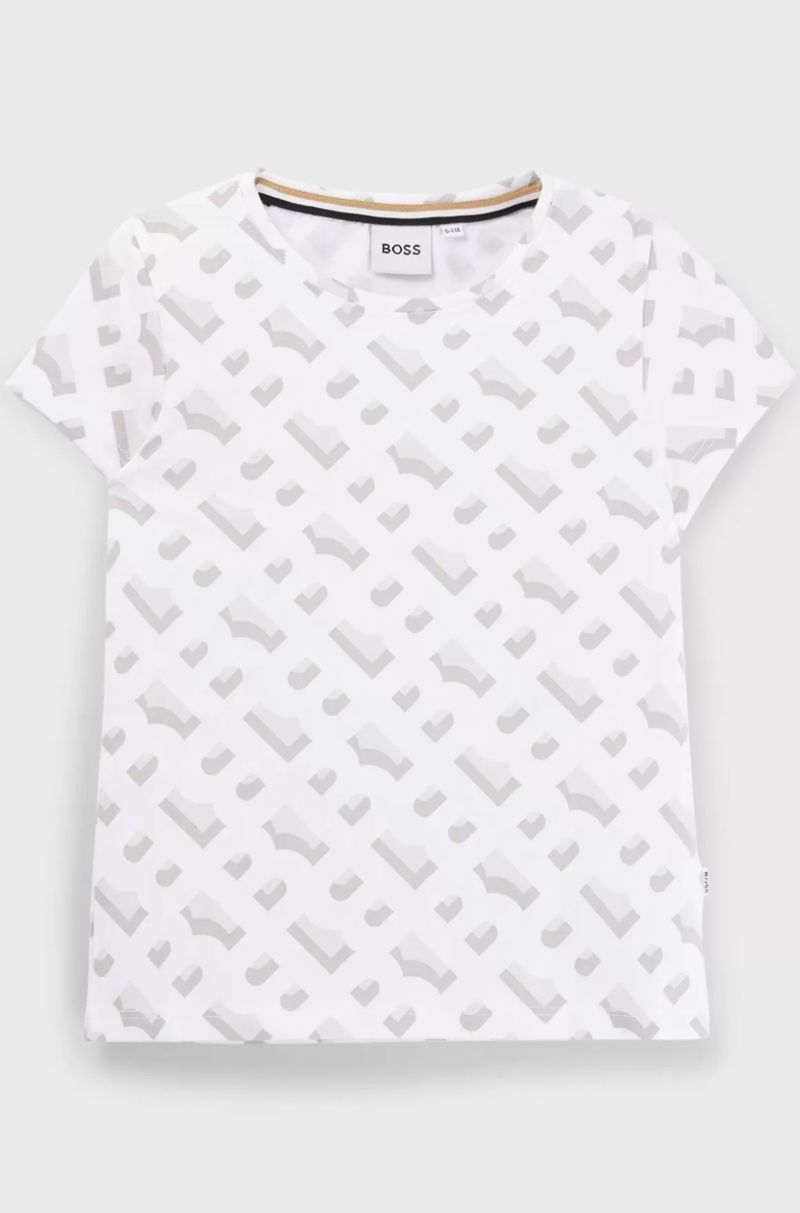 Børn HUGO BOSS T-shirt Til Børn I Bomuld Med Stræk Og Monogrammønster