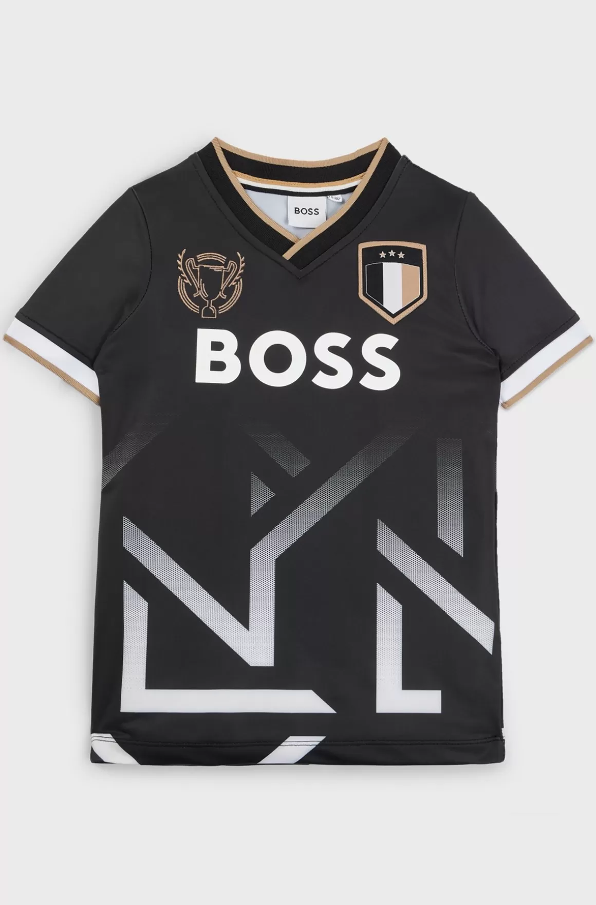 Børn HUGO BOSS T-shirt Til Børn Med V-hals Og Gradueret Motiv
