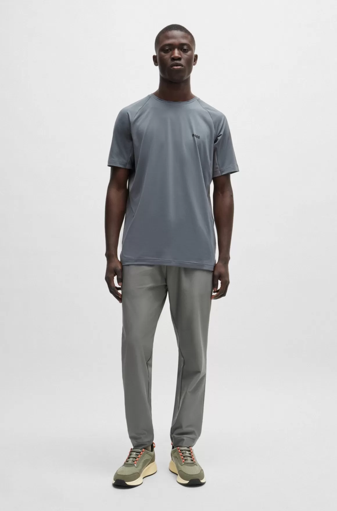 HUGO BOSS TTNM EVO Sneakers I Ruskind, Læder Og Mesh Med Sål Med Fiskebensmønster