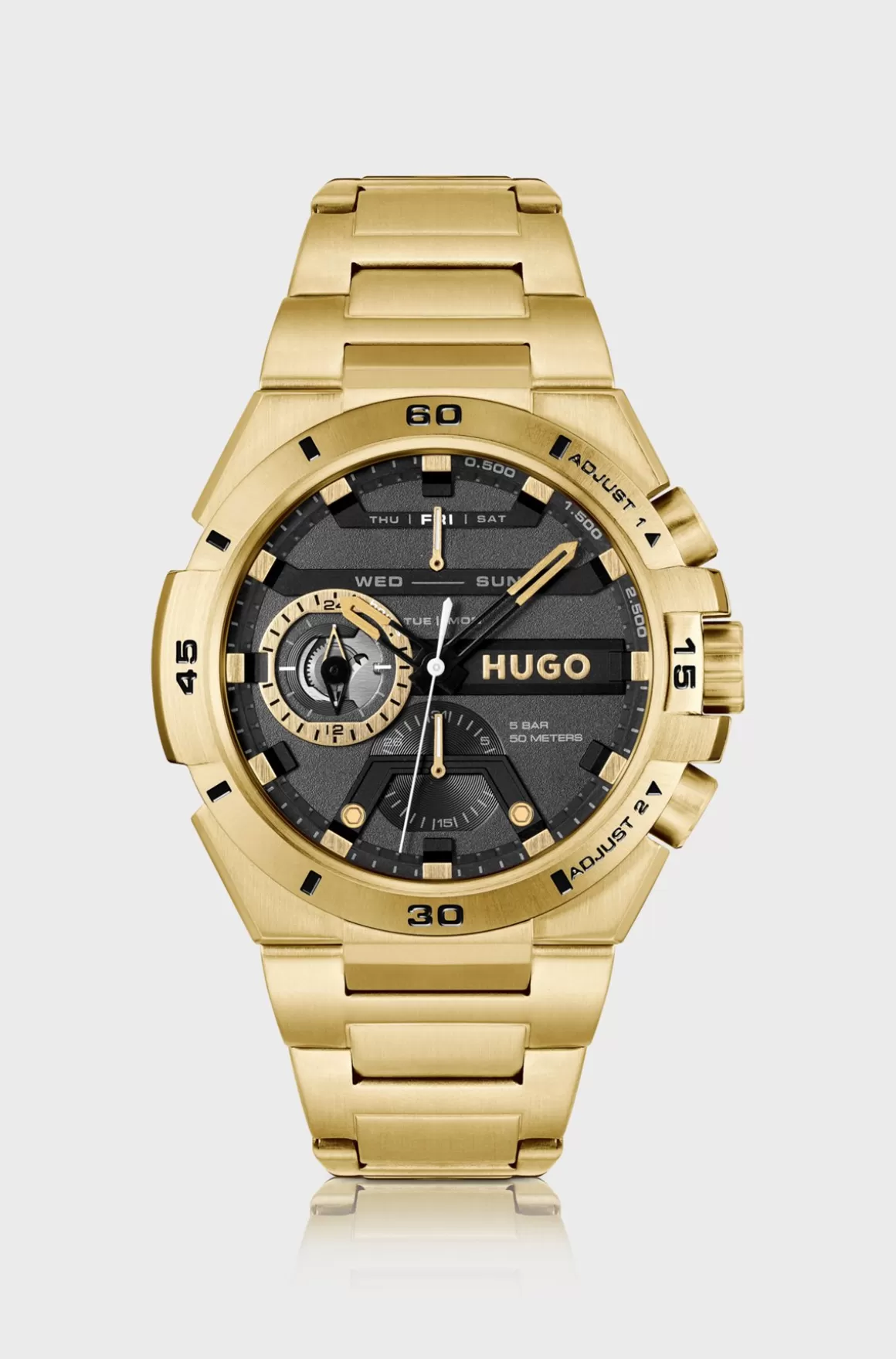 HUGO BOSS Ur I Gult Stål Med Sort Urskive