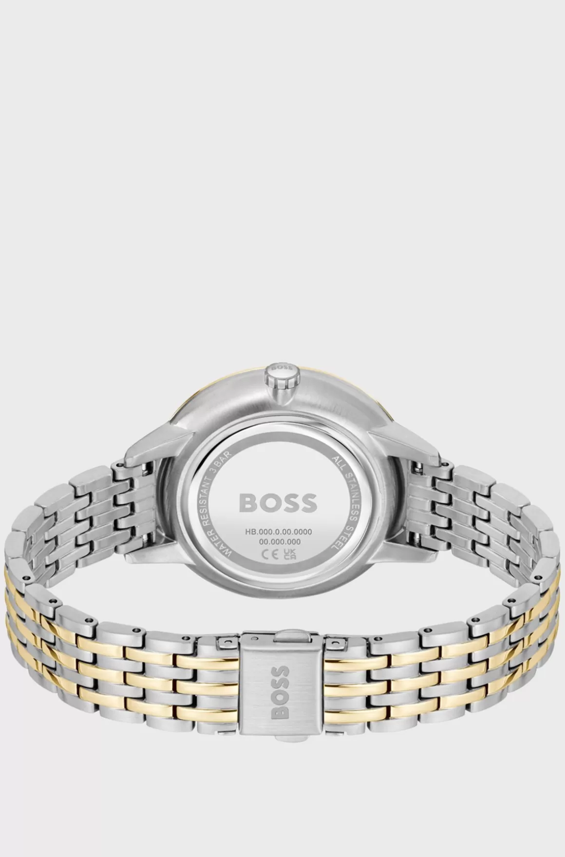 HUGO BOSS Ur Med Krystaller Og Sort Urskive I Tofarvet Stål