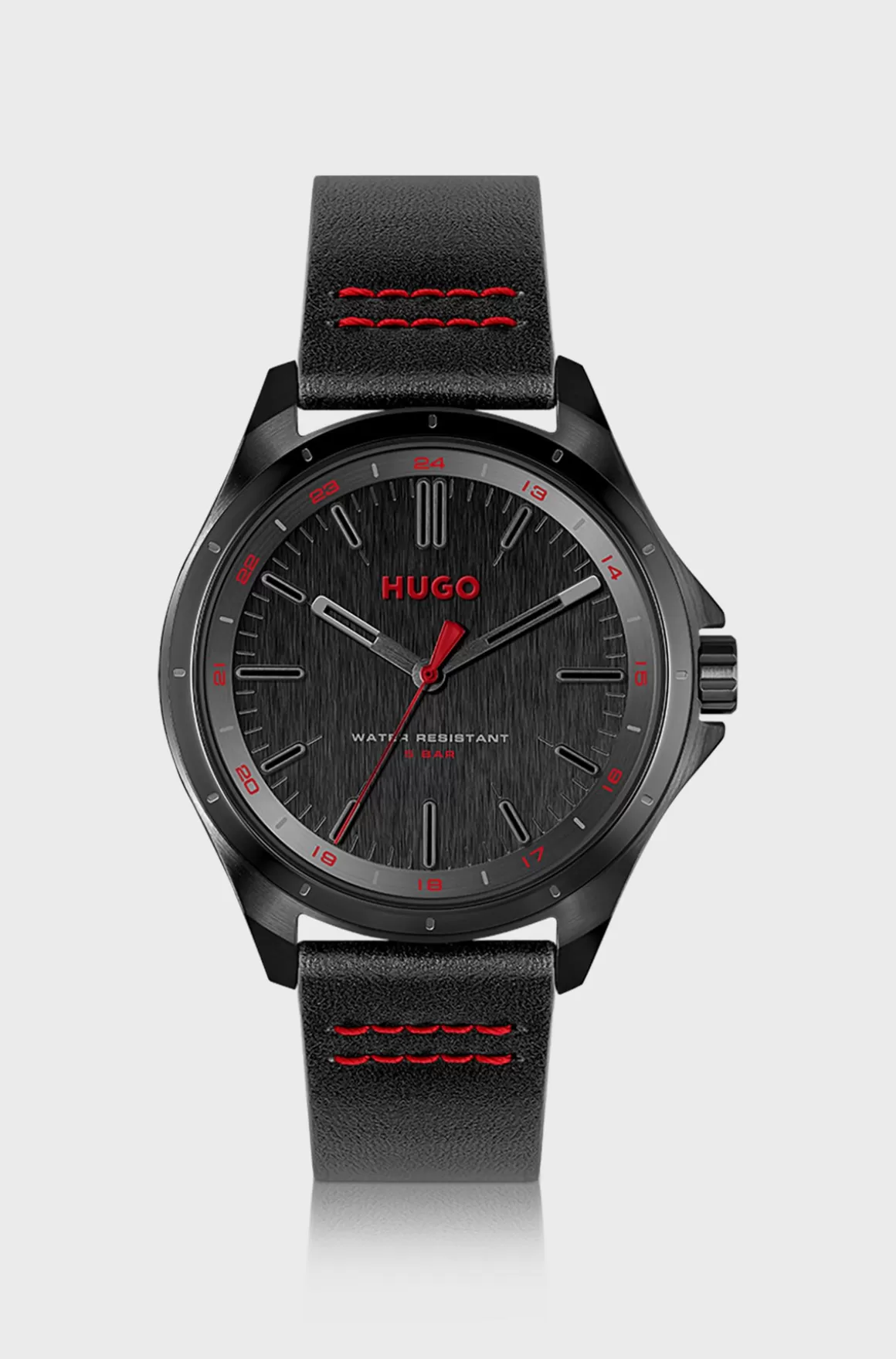HUGO BOSS Ur Med Læderrem Og Urskive Samt Logodetaljer
