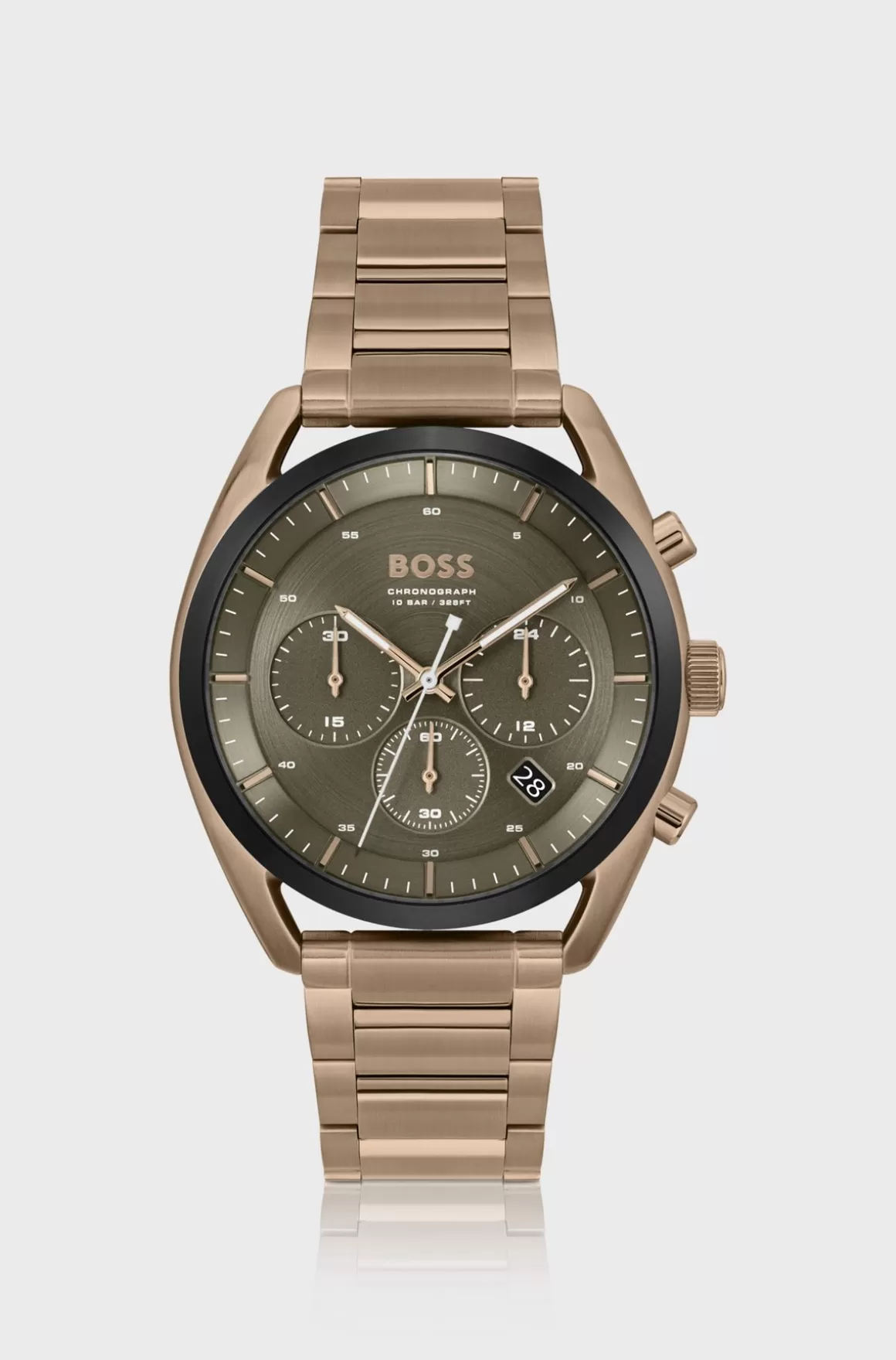 HUGO BOSS Ur Med Stålrem Og Grøn Urskive