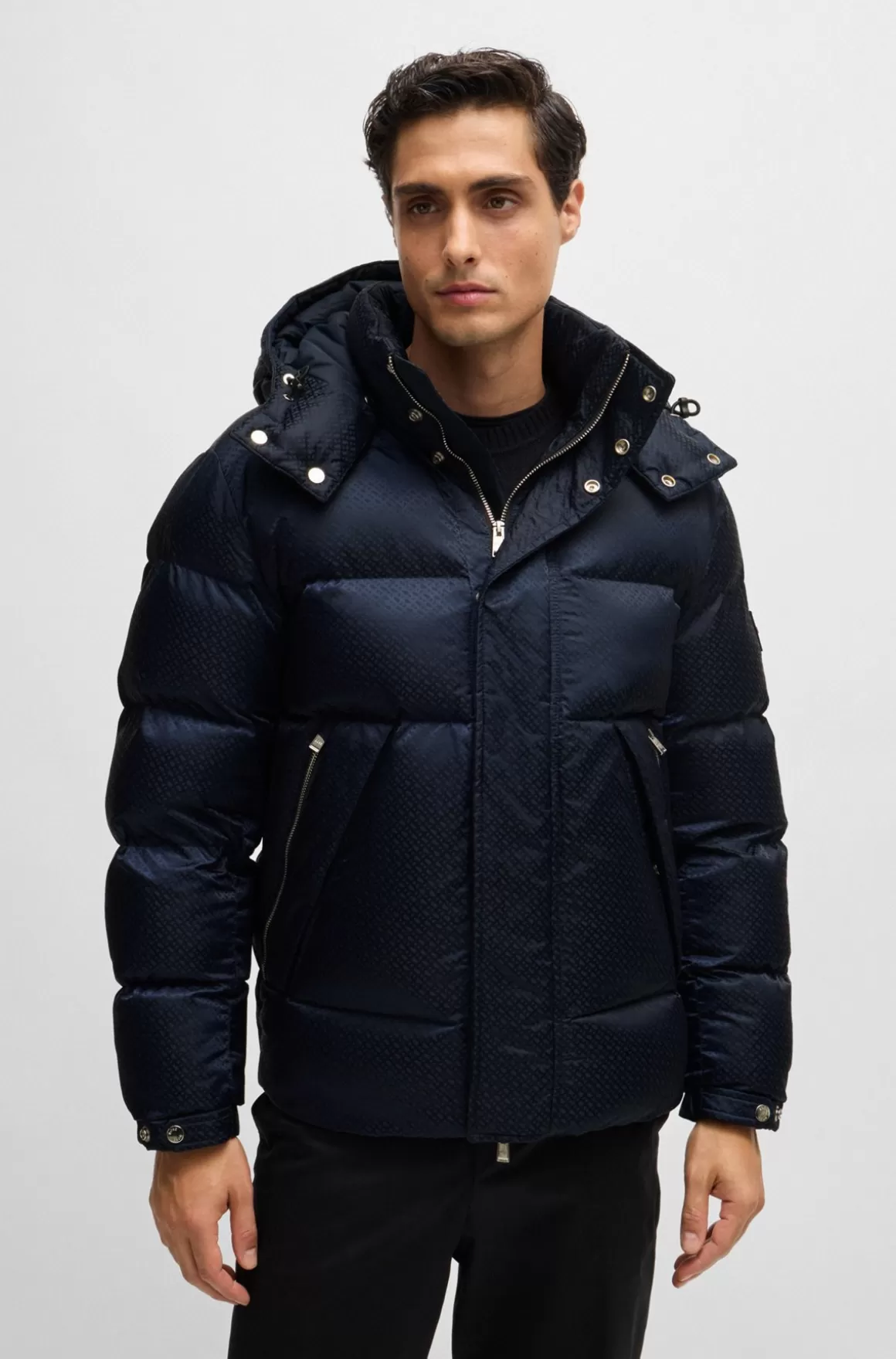 HUGO BOSS Vandafvisende Dunjakke Med Mikromonogrammer