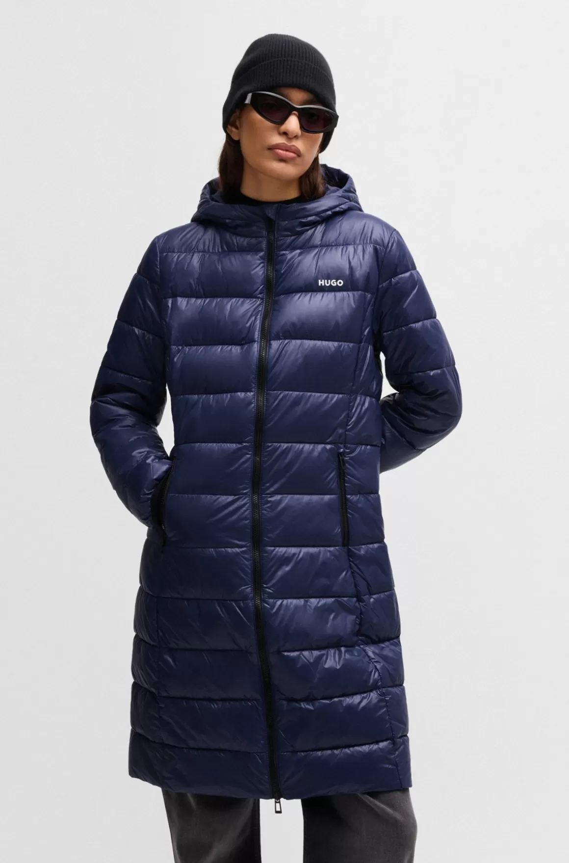 HUGO BOSS Vandskyende Dunjakke Med Logodetalje