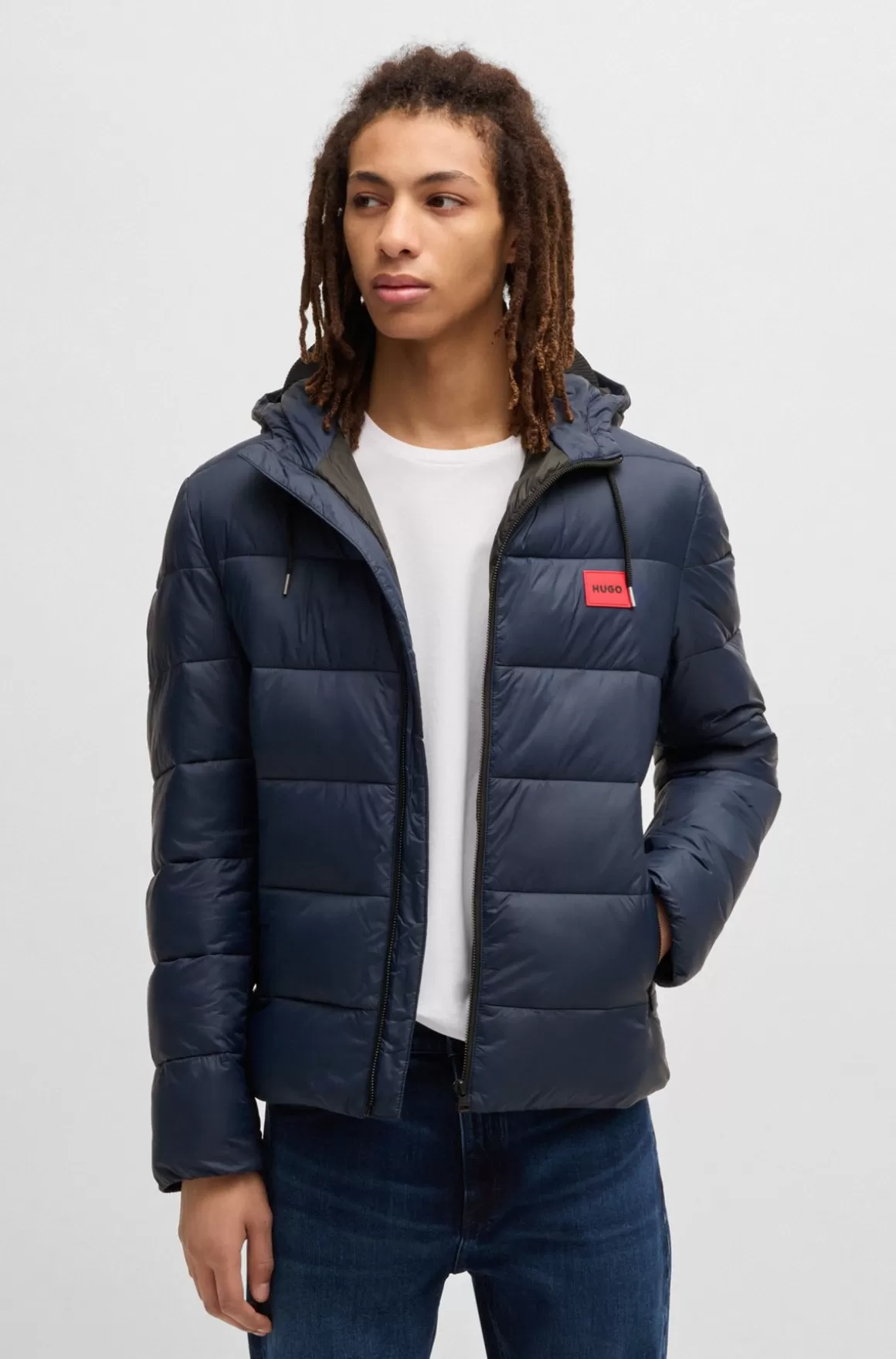 HUGO BOSS Vandskyende Dunjakke Med Slim Fit Og Logo