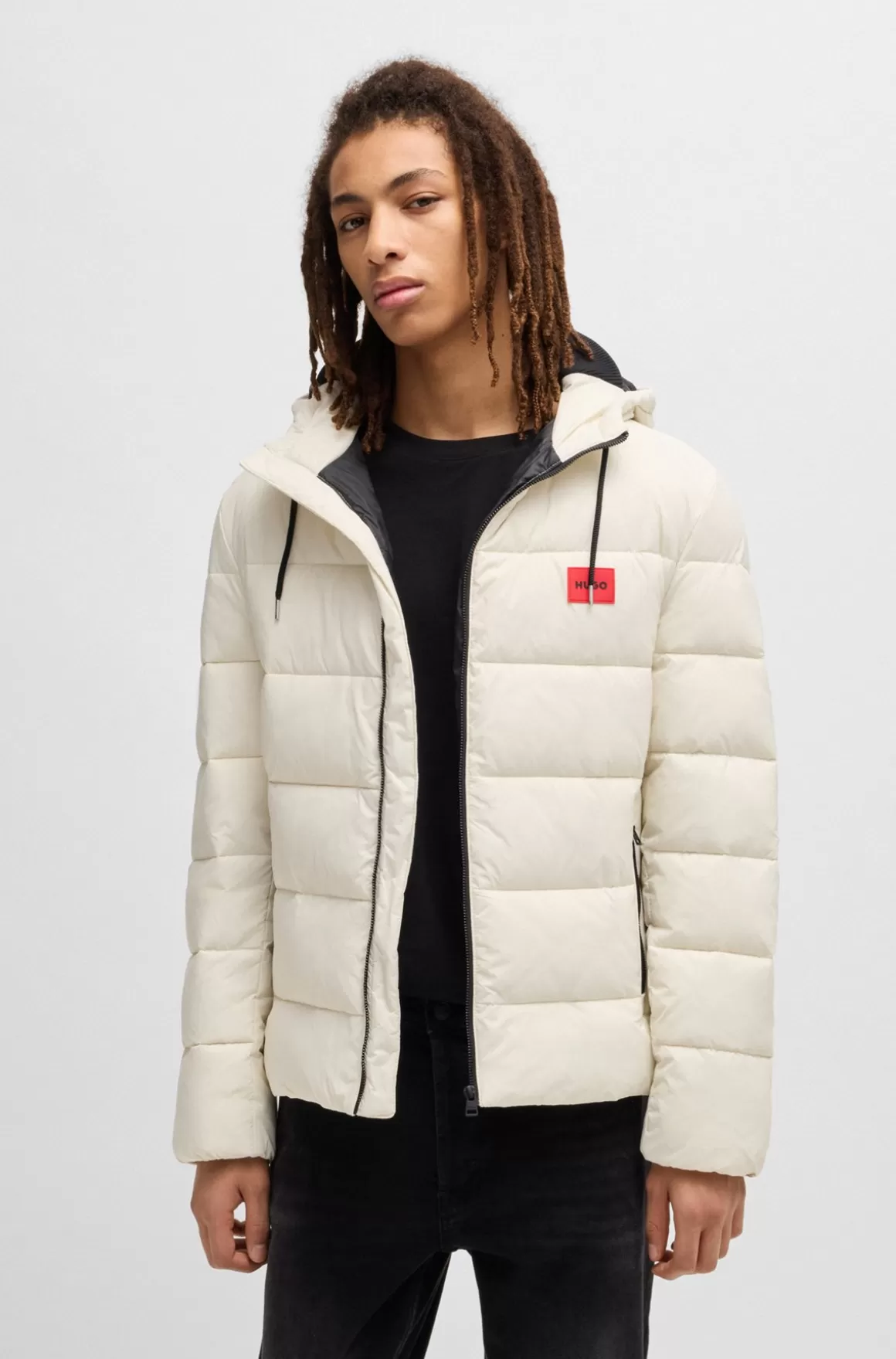 HUGO BOSS Vandskyende Dunjakke Med Slim Fit Og Logo