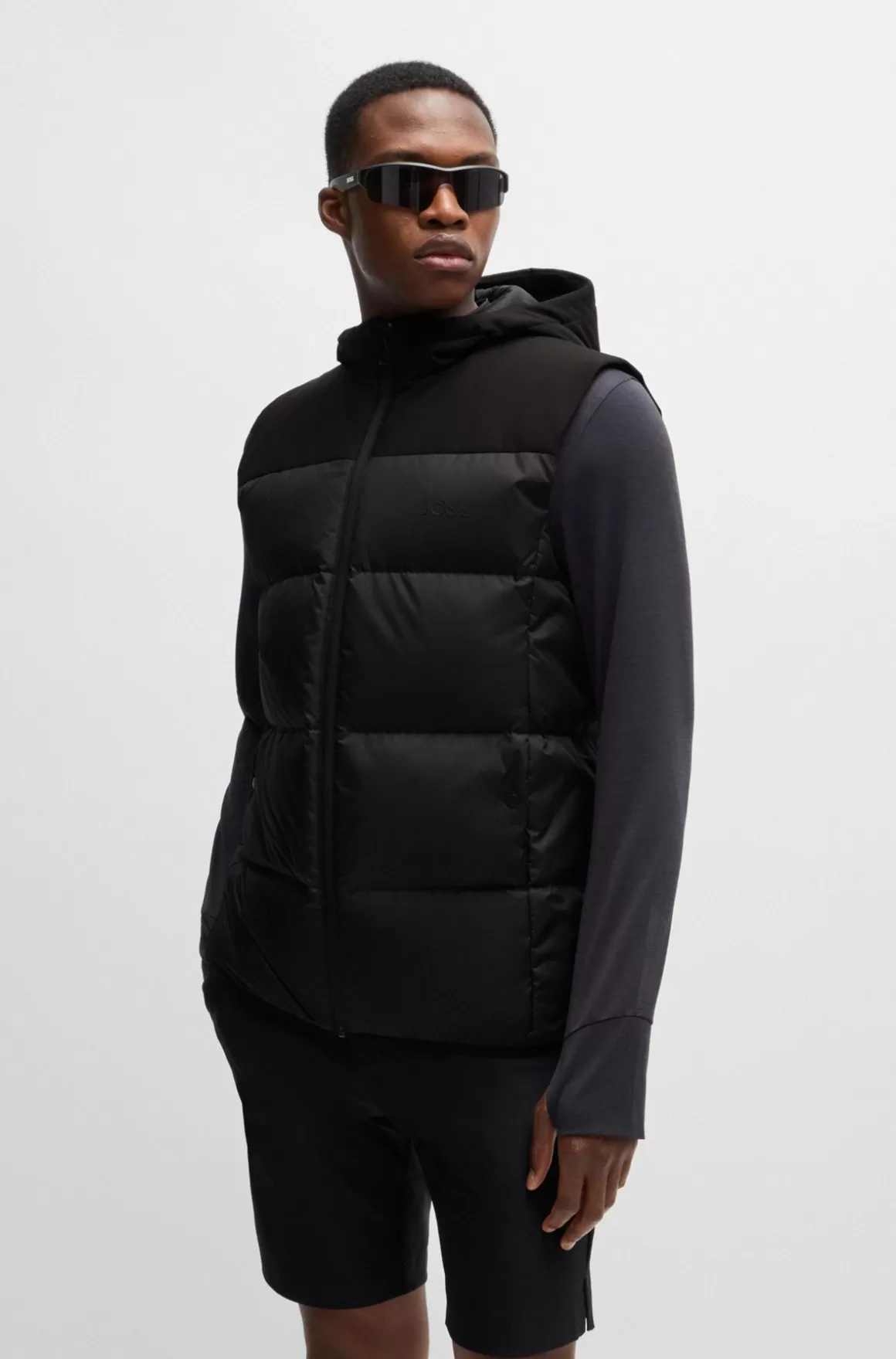 HUGO BOSS Vandskyende Dunvest Med Logoprint