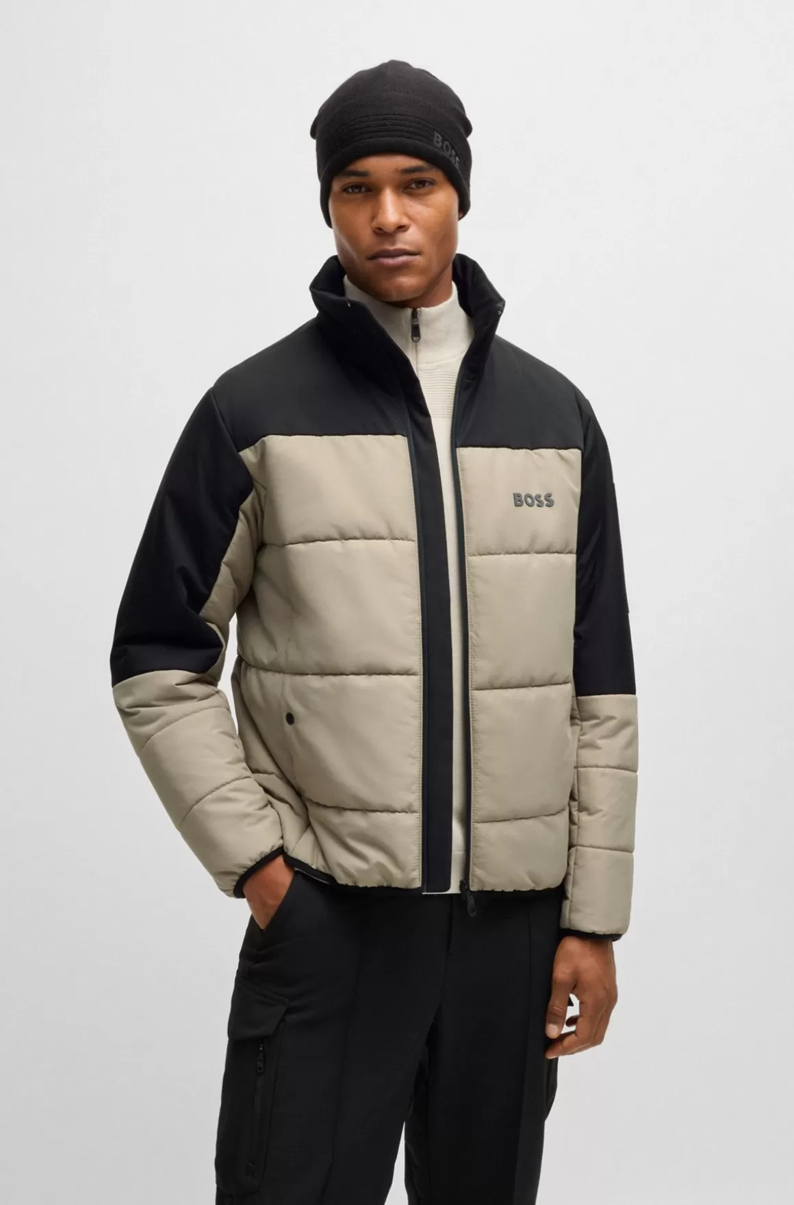 HUGO BOSS Vandskyende Dynejakke Med Logoprint