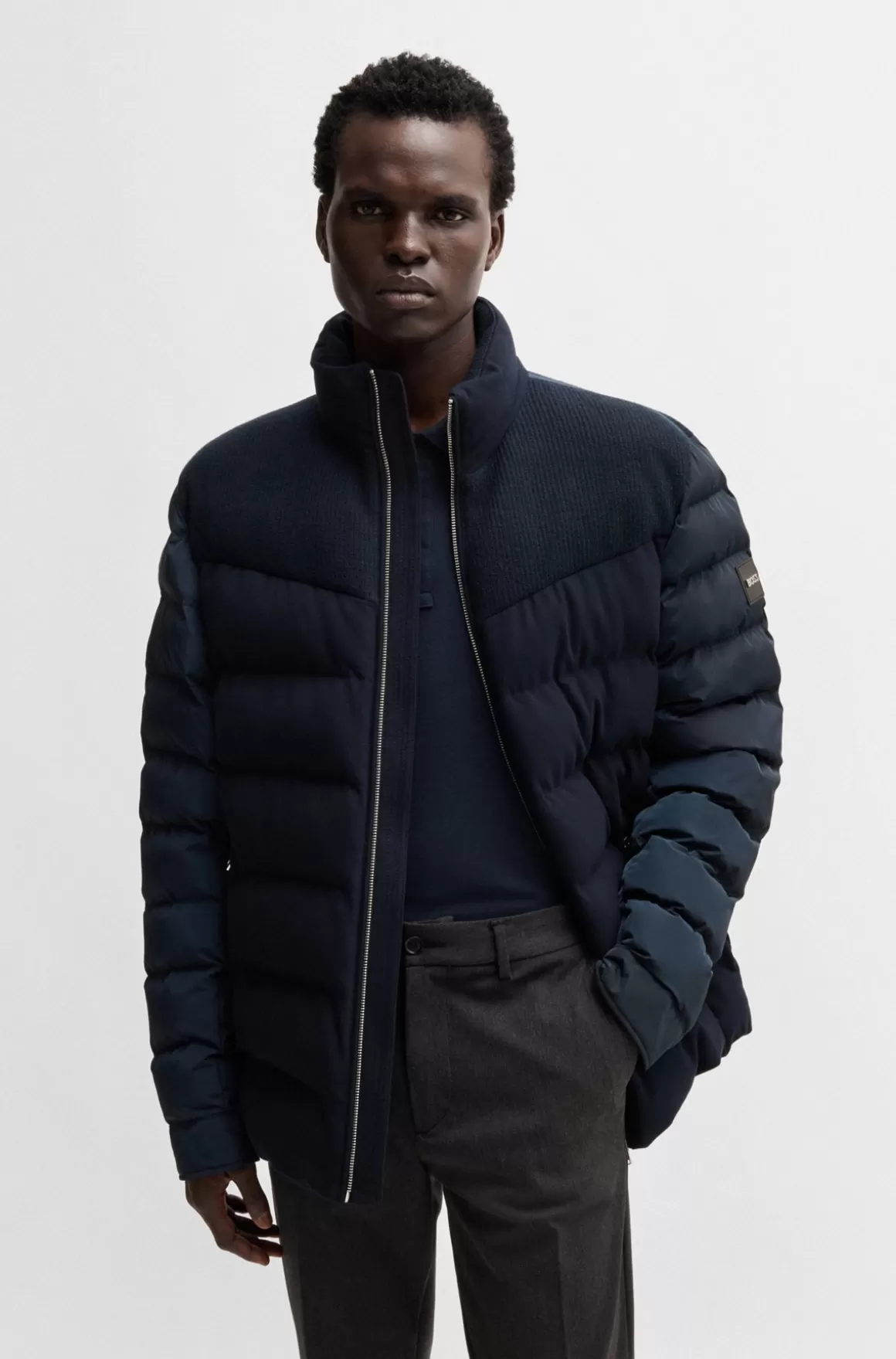HUGO BOSS Vandskyende Jakke I Blandede Materialer
