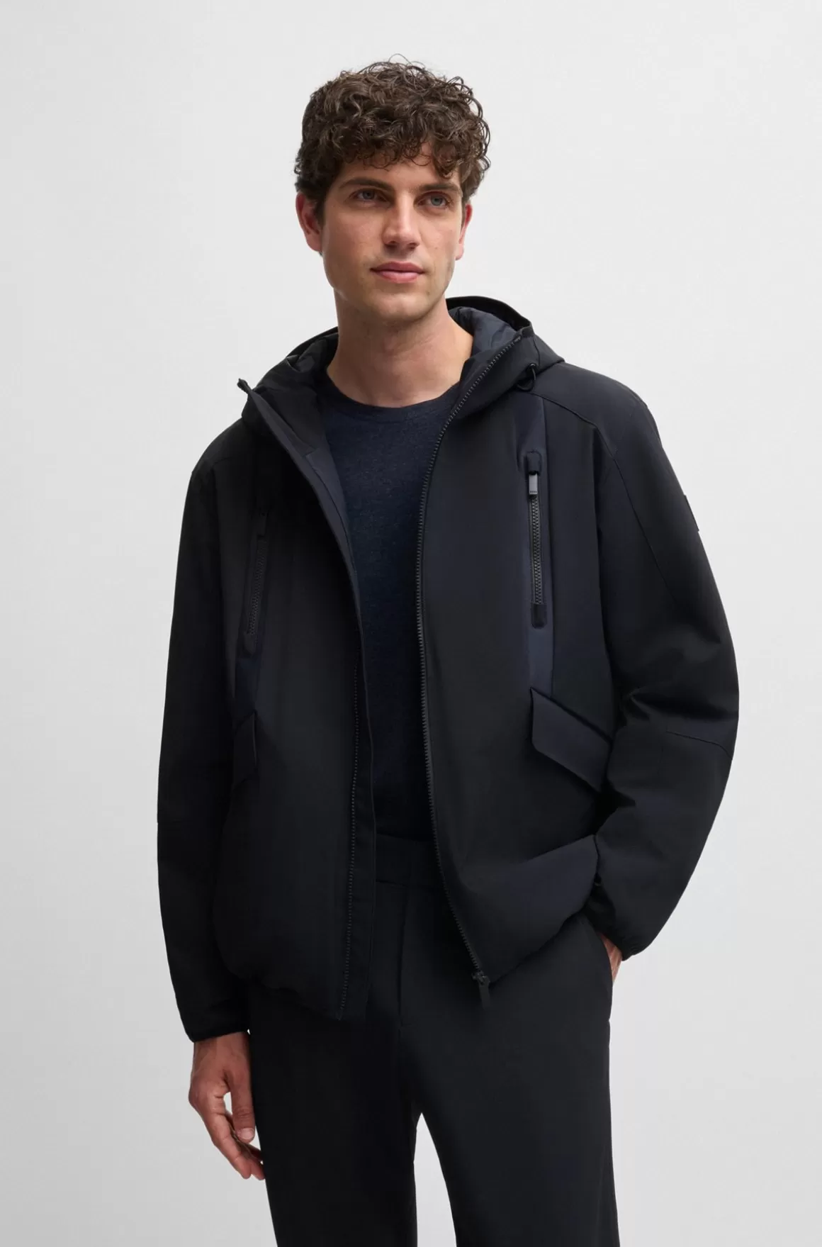 HUGO BOSS Vandskyende Jakke Med Regular Fit I Performance-twill