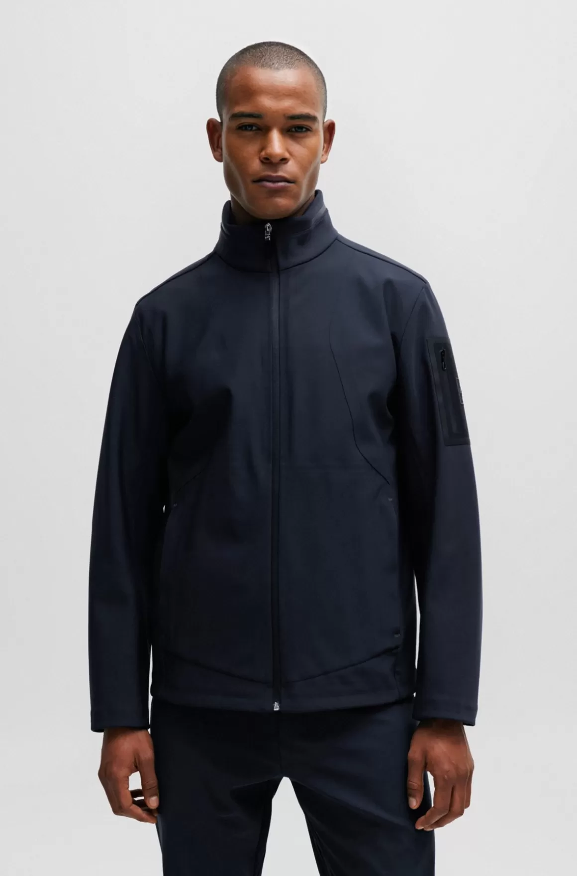 HUGO BOSS Vandskyende, Softshell-jakke Med Brandet ærmelomme