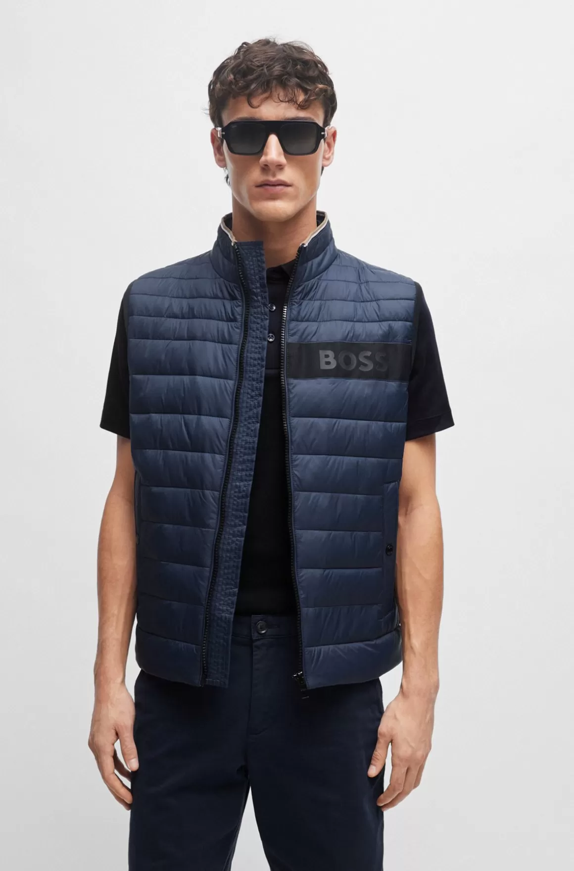 HUGO BOSS Vandskyende Vest Med Logobånd