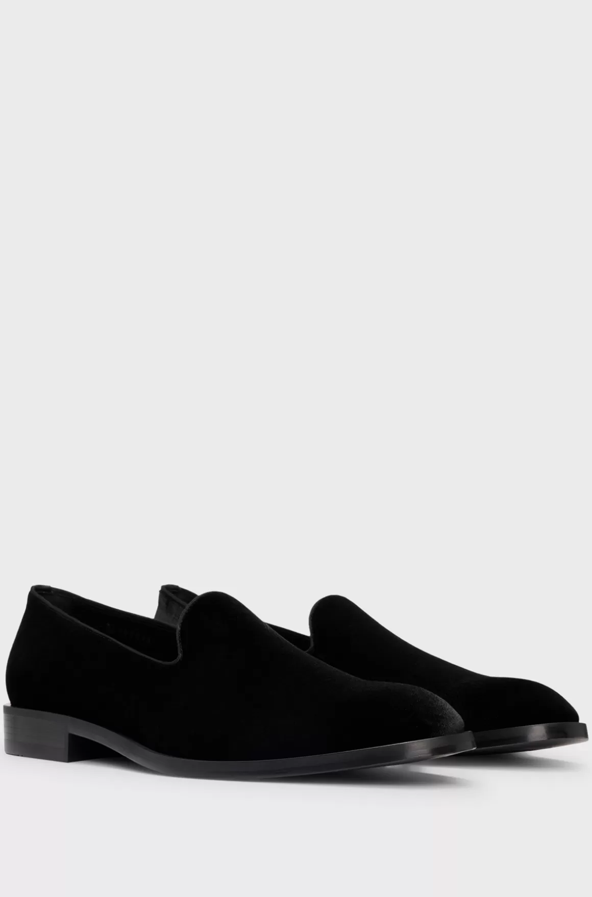 HUGO BOSS Velourloafers Med Læderdetaljer