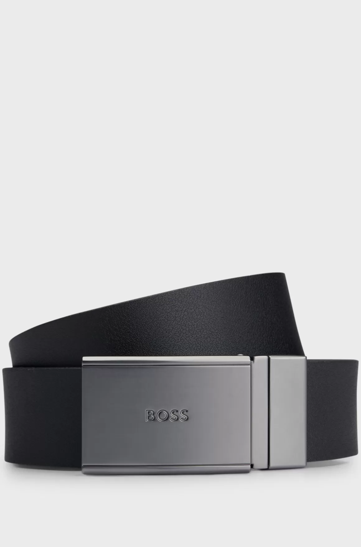 HUGO BOSS Vendbart Bælte I Italiensk Læder Med Pladespænde