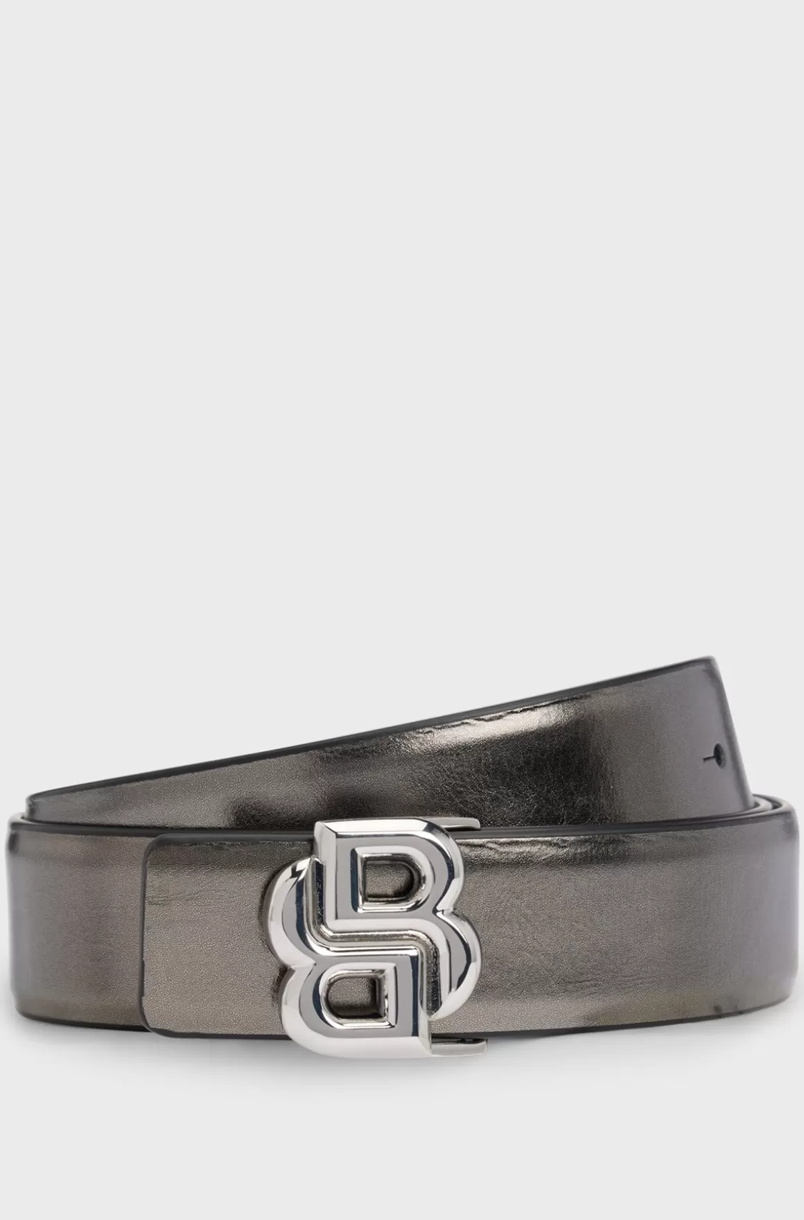 HUGO BOSS Vendbart Bælte I Læder Med Spænde Med Dobbelt B-monogram