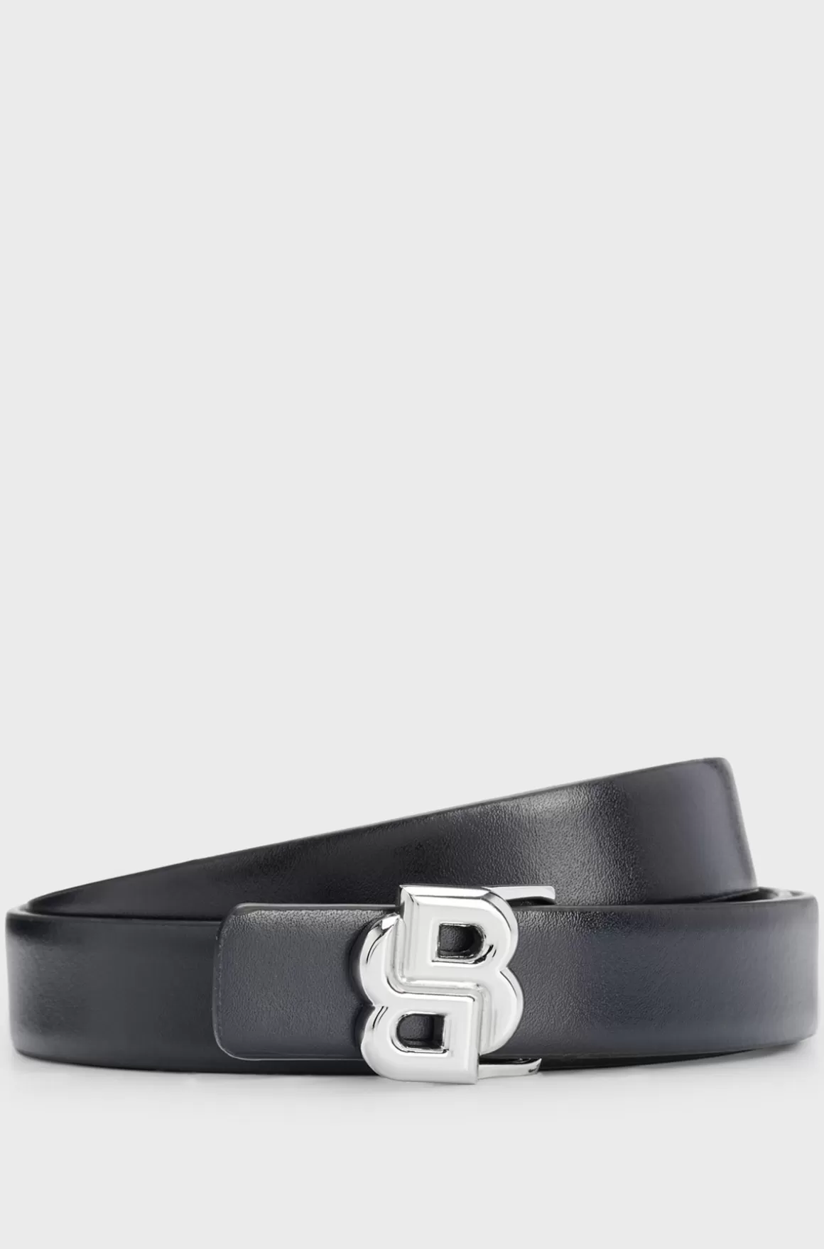 HUGO BOSS Vendbart Bælte I Læder Med Spænde Med Dobbelt B-monogram
