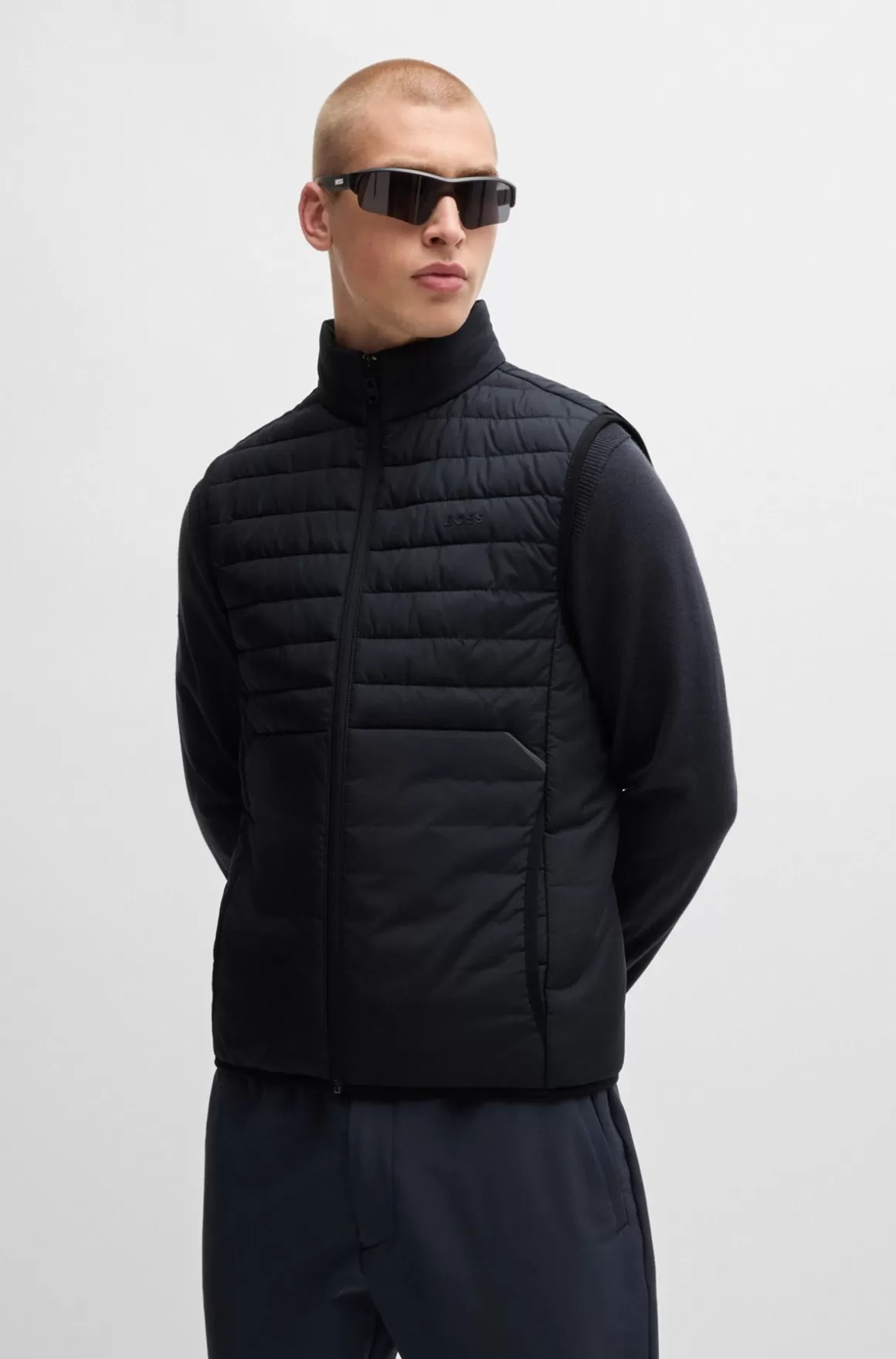 HUGO BOSS Vest I Vandskyende Stof Med Regular Fit Og Lynlås