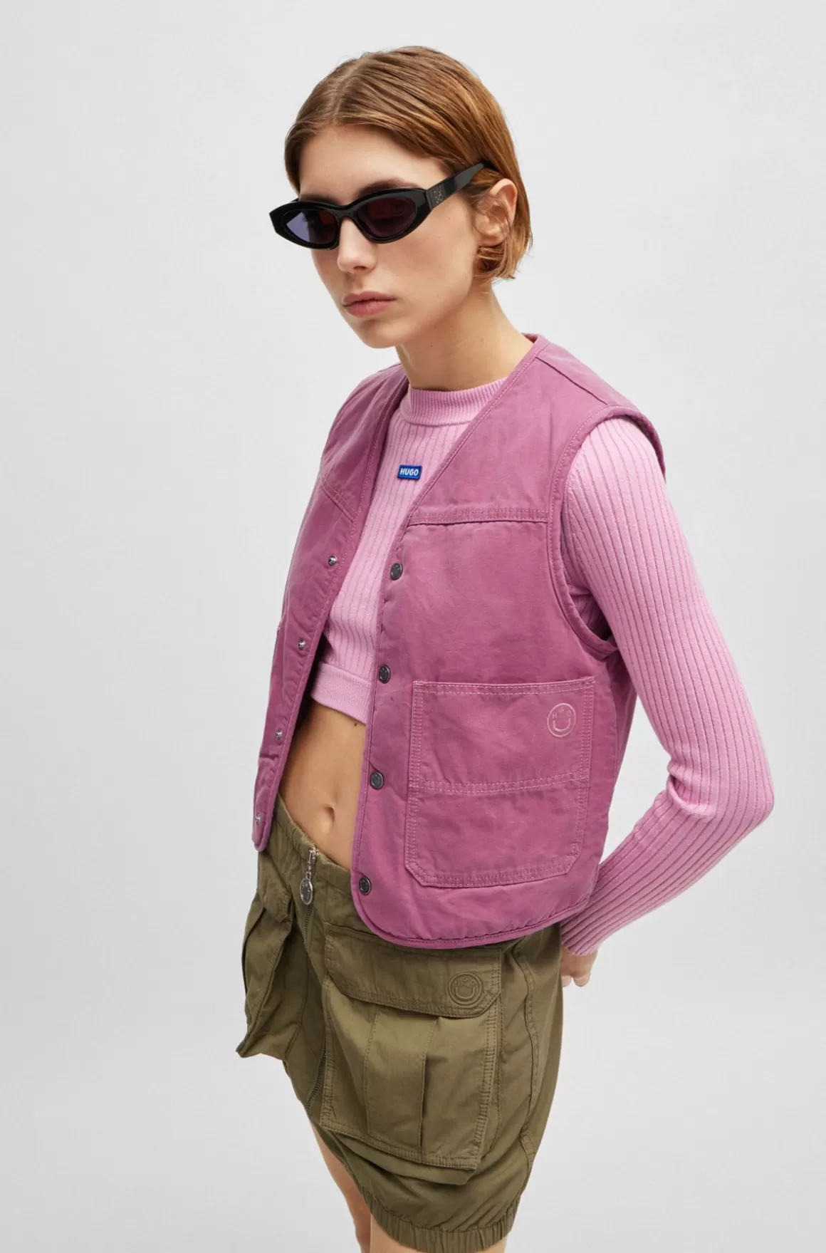 HUGO BOSS Vest Med Relaxed Fit I Bomuldskanvas