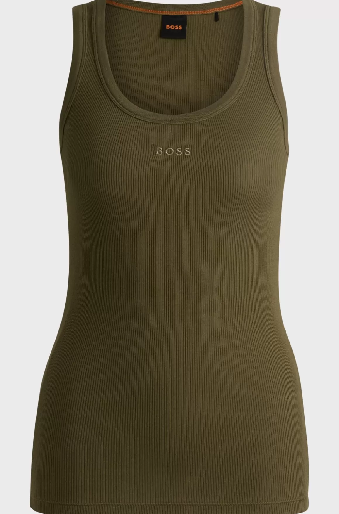 HUGO BOSS Vest Med Slim Fit I Strækbomuld Med En Ribbet Struktur