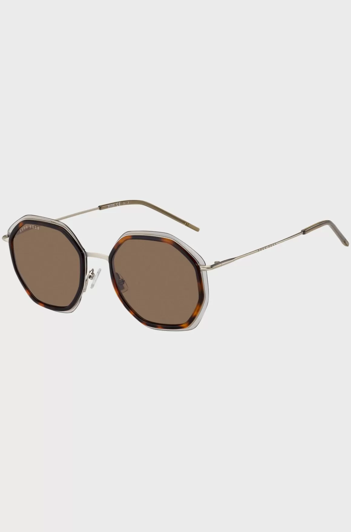 HUGO BOSS Vinklede Solbriller I Havana-acetat Med Brune Glas