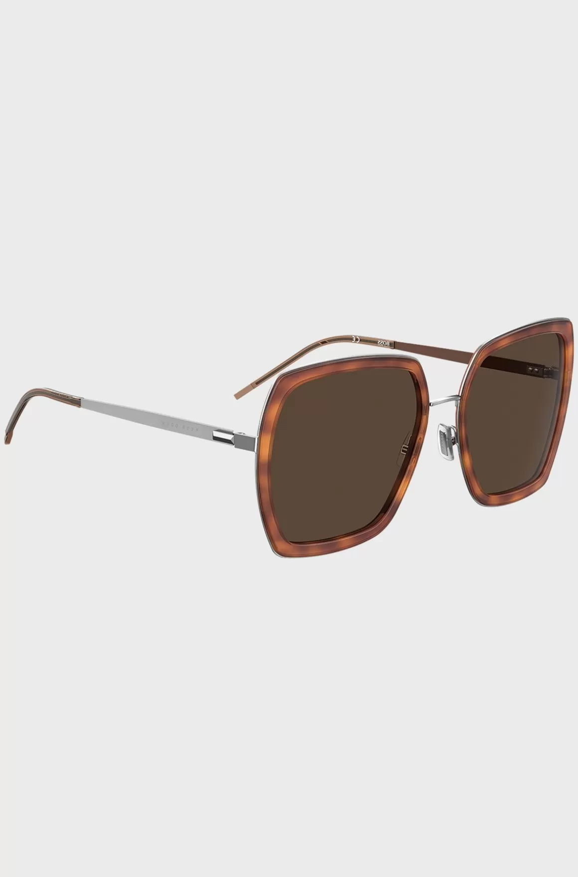 HUGO BOSS Vinklede Solbriller Med Havana-stel Og Signaturmetal