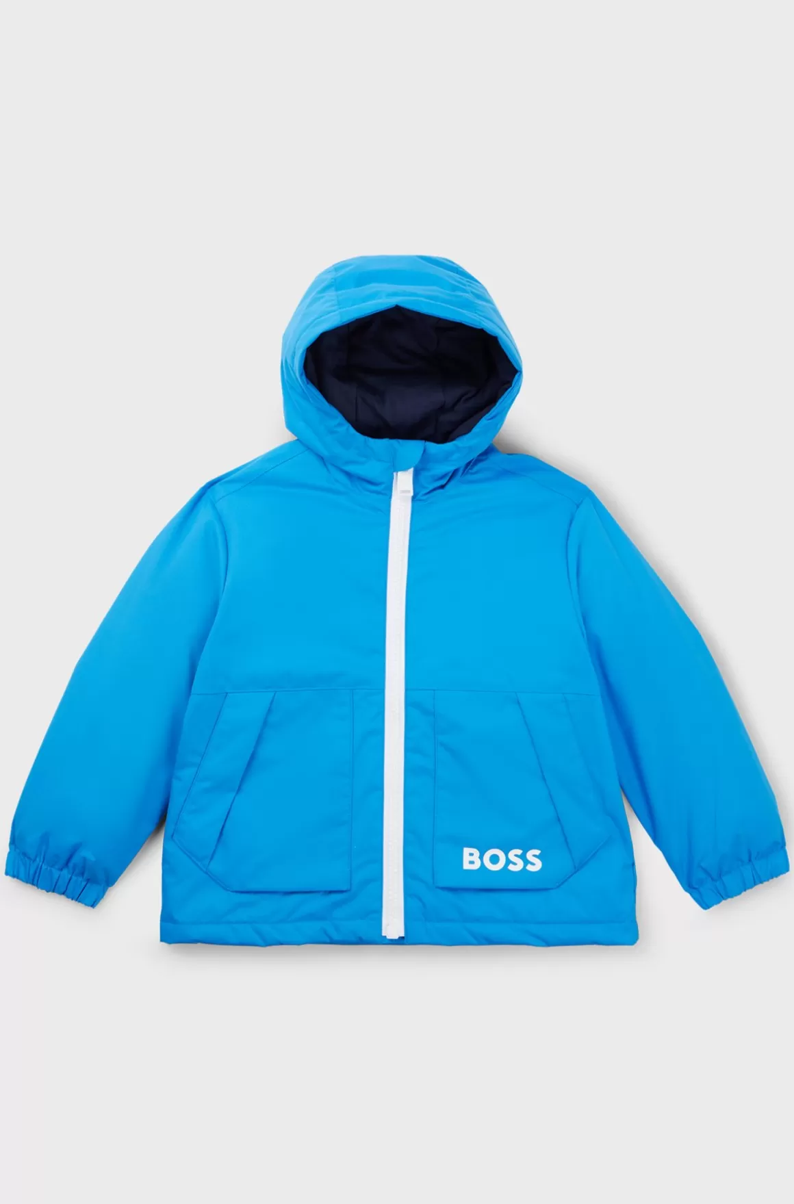 Børn HUGO BOSS Windbreaker Med Hætte Og Synligt Monogrammønster Til Børn